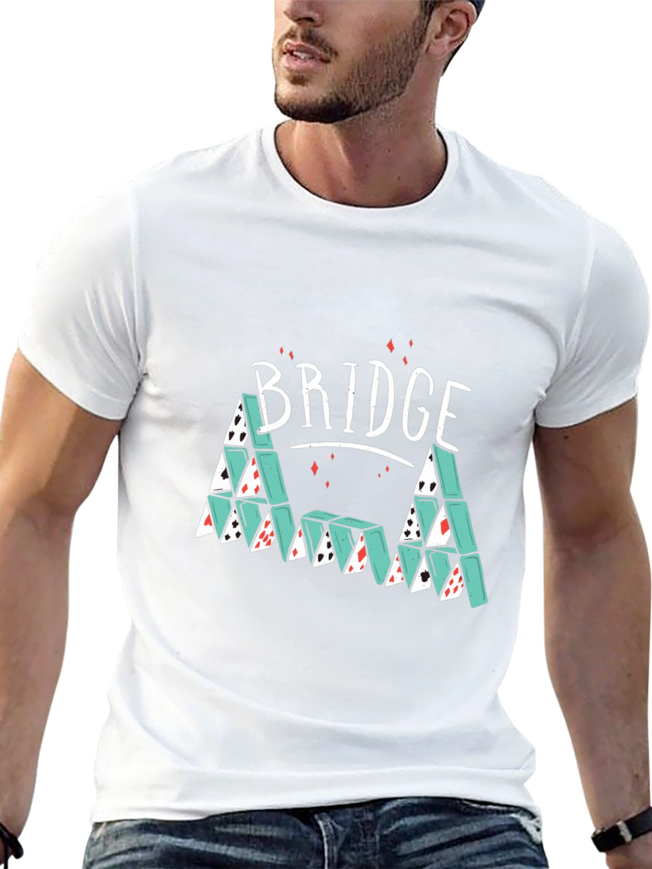 Bridge Playing Cards T-Shirt - Novelty Card Game Tee