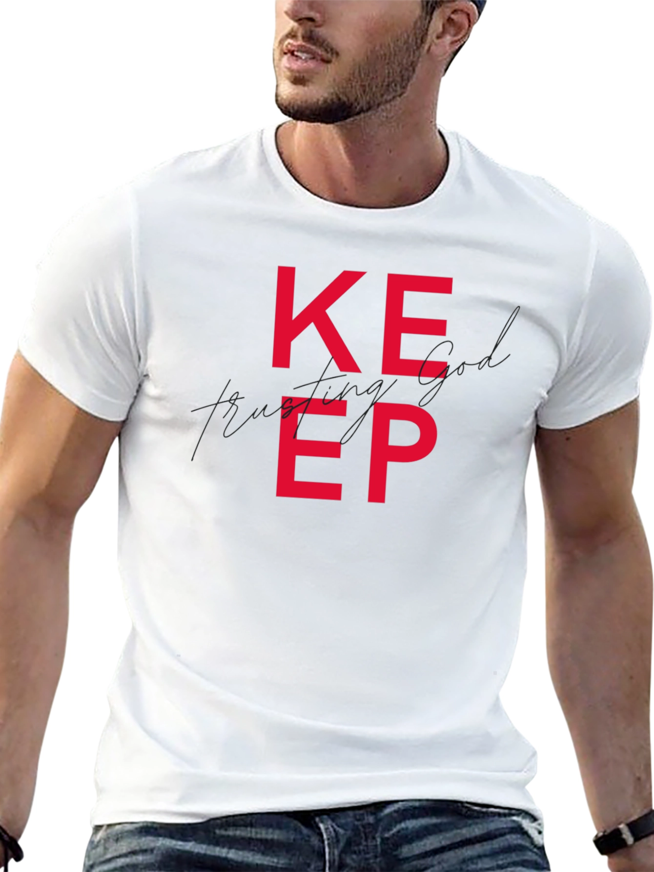 Keep Trusting God T-Shirt - Black Casual Tee