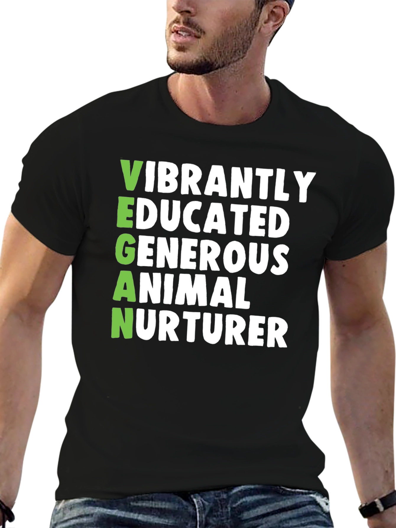Vegan Vibrant Shirt - Educated Generous Animal Nurturer Tee