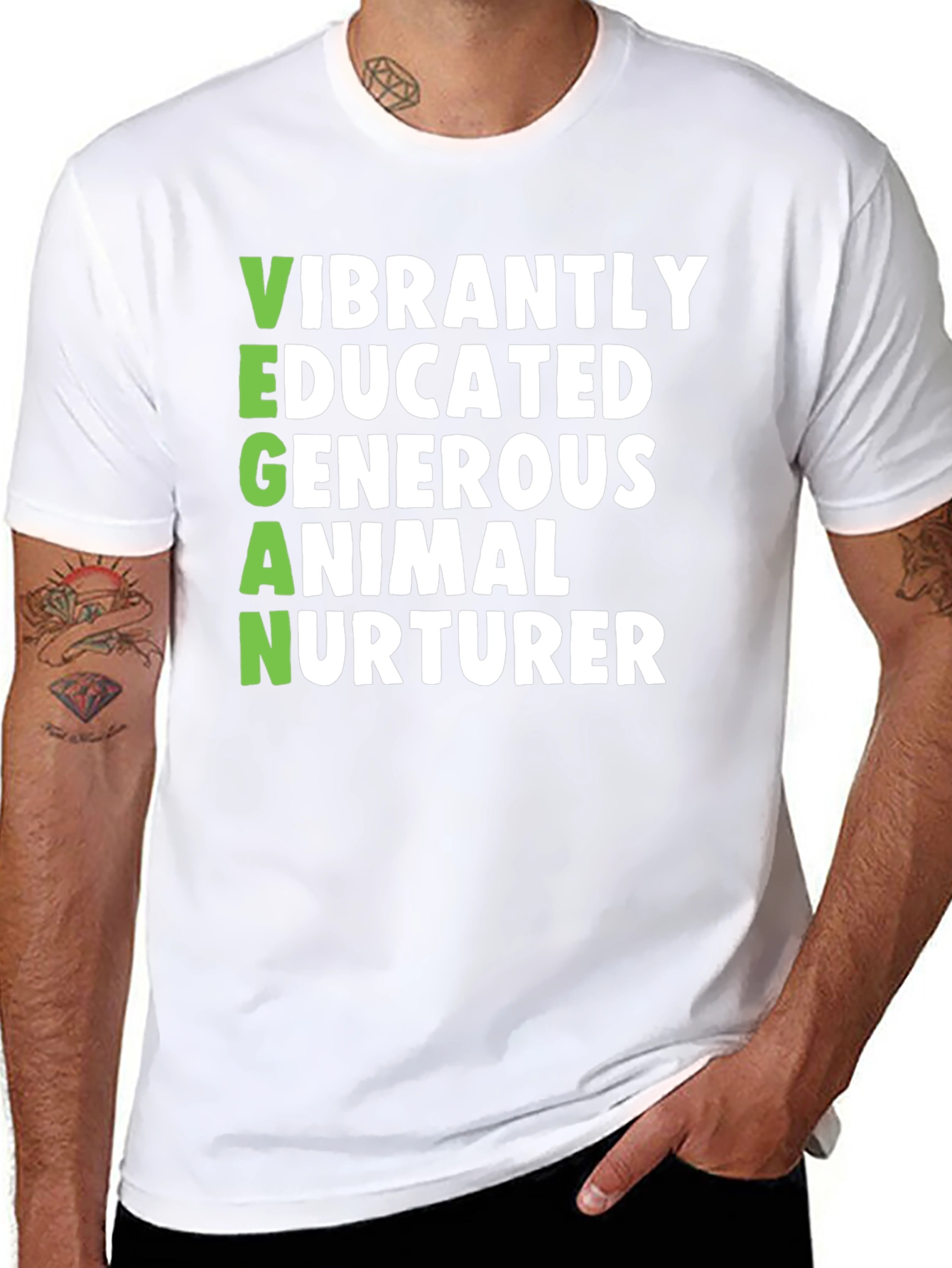 Vegan Vibrant Shirt - Educated Generous Animal Nurturer Tee