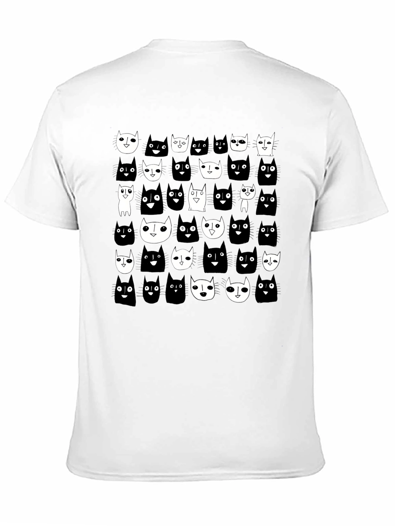 Black Cat Pattern T-Shirt