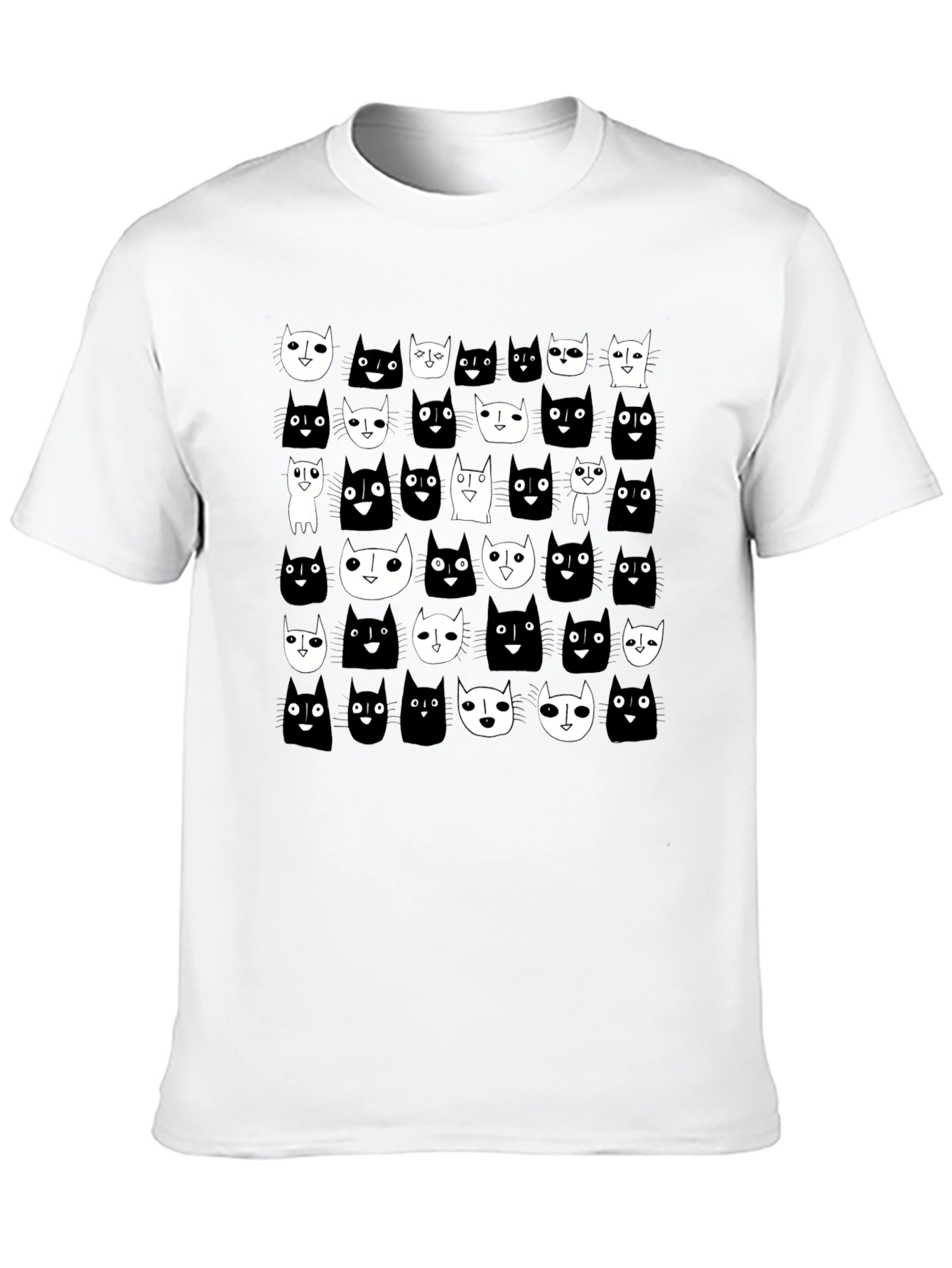 Black Cat Pattern T-Shirt