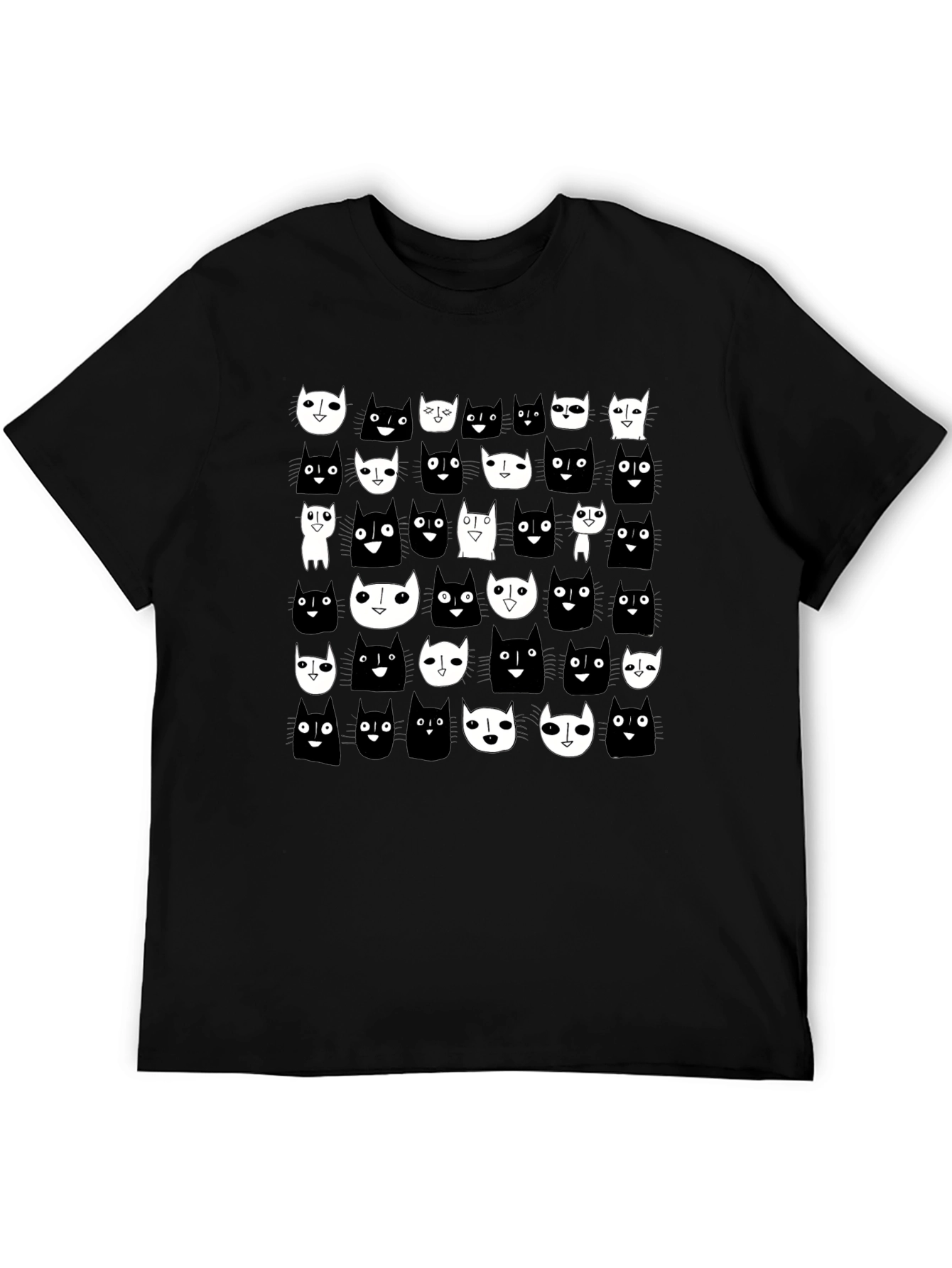Black Cat Pattern T-Shirt