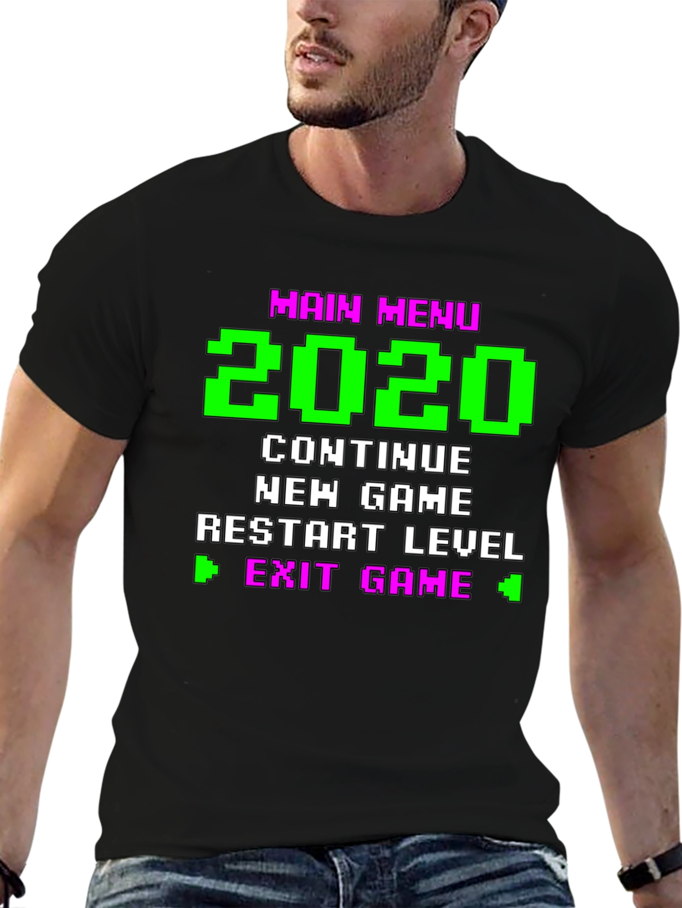 Retro Gamer Menu T-Shirt - 2020 Continue New Game