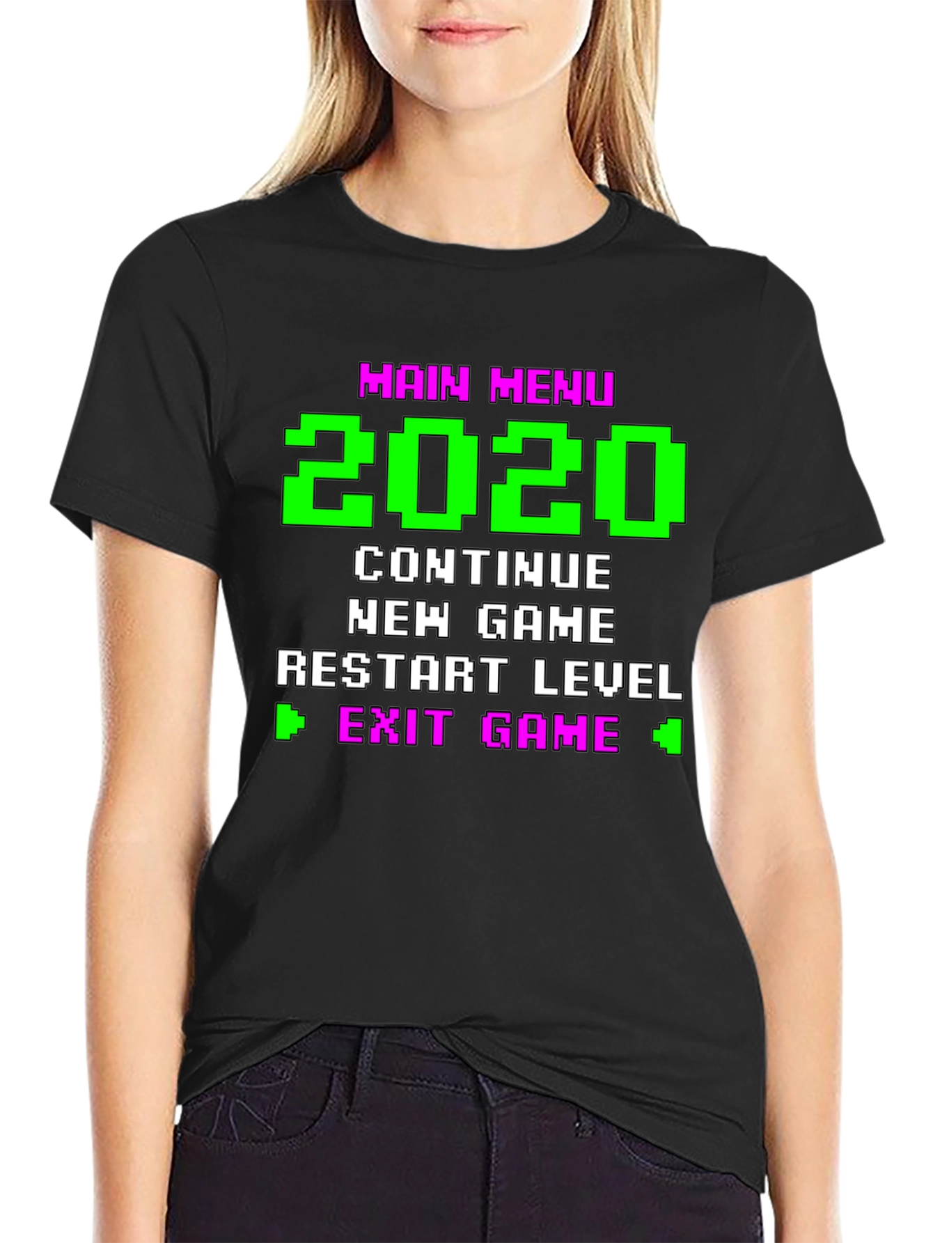 Retro Gamer Menu T-Shirt - 2020 Continue New Game