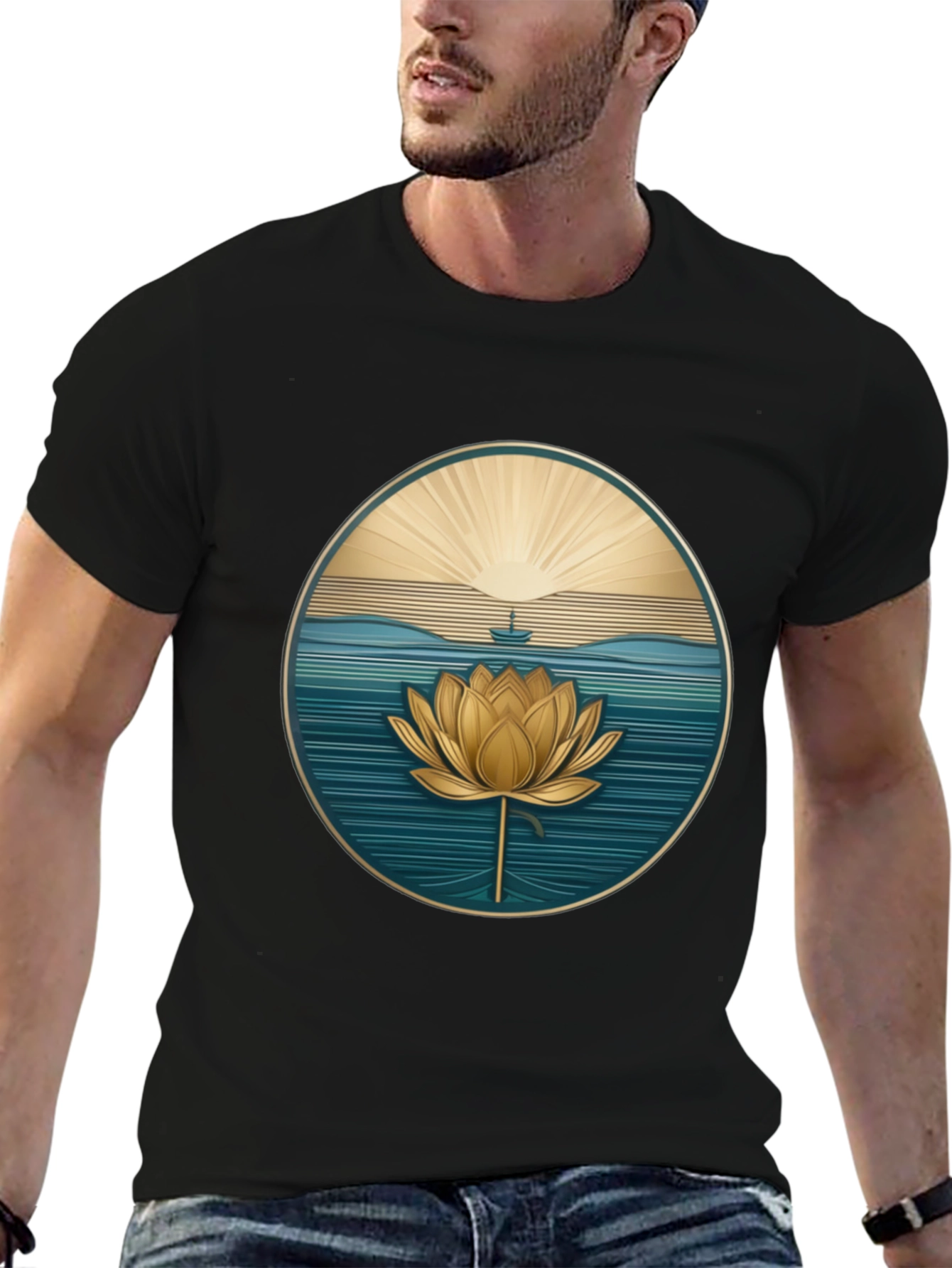 Lotus Flower Graphic Tee - Serene Design