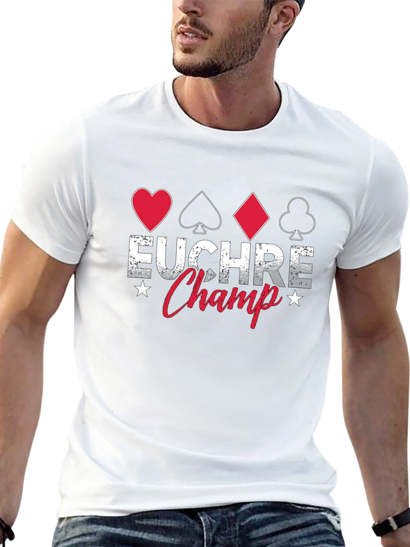 Euchre Champ Graphic T-Shirt - Card Game Winner