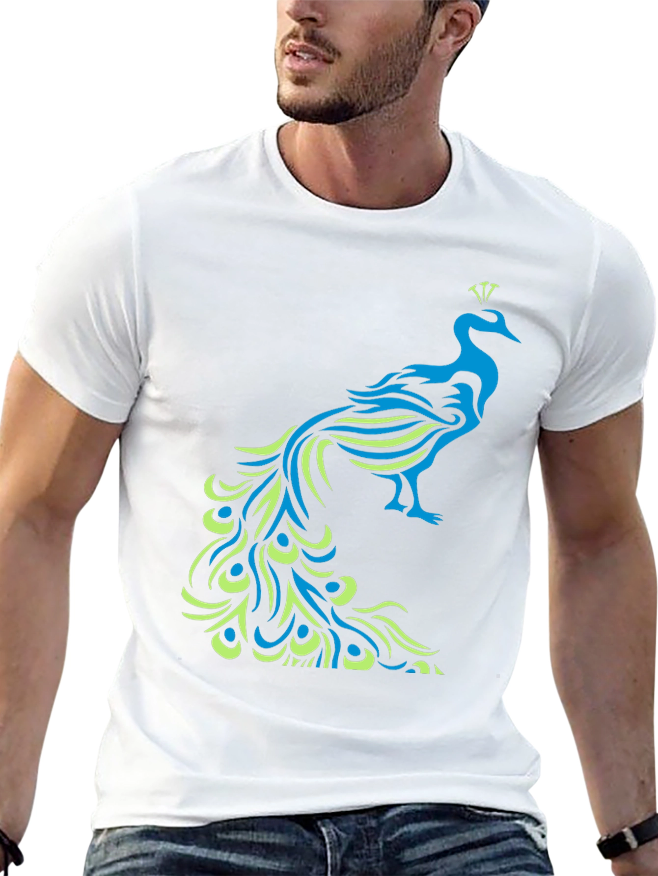 Peacock Graphic Black T-Shirt