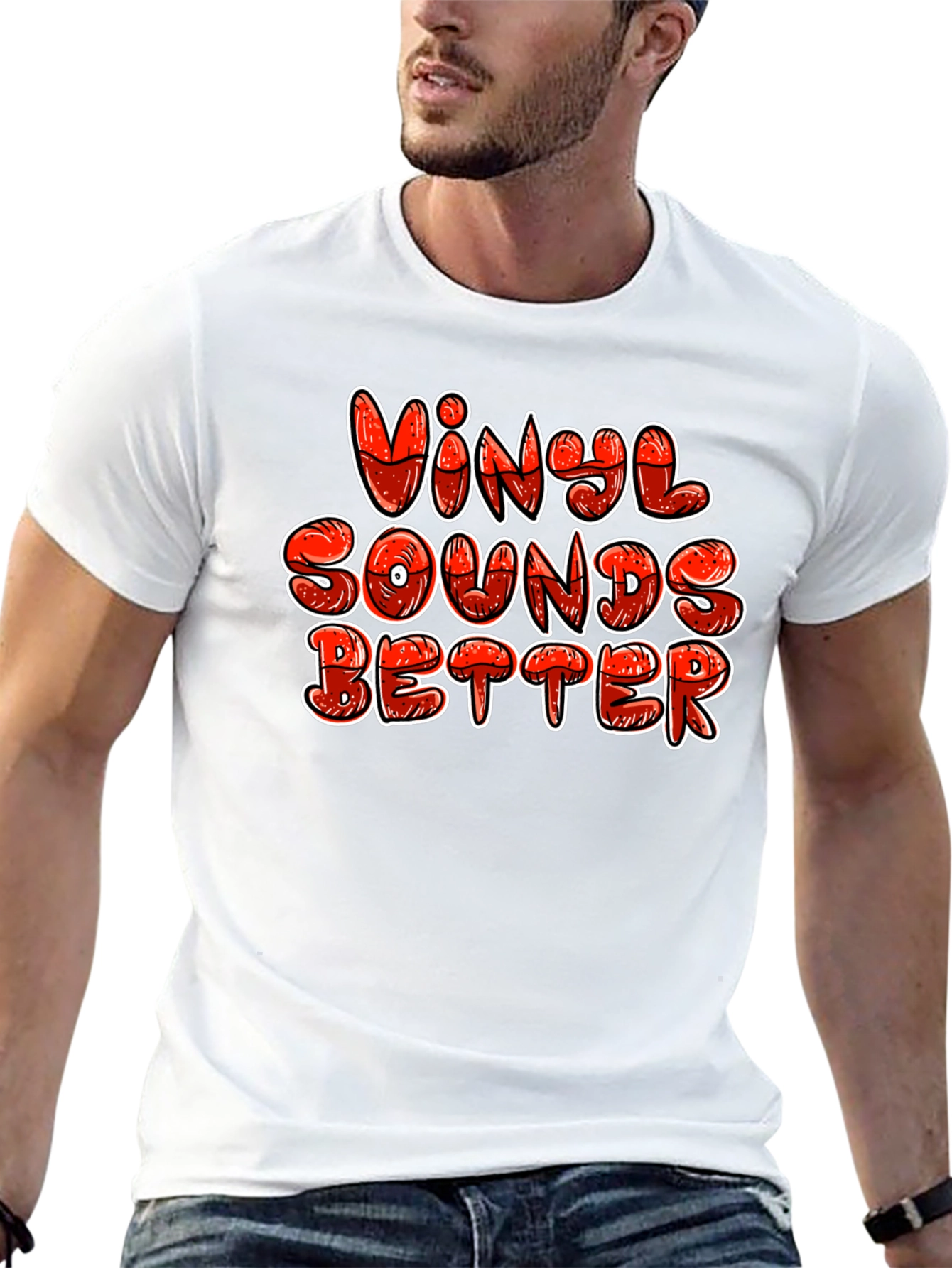 Vinyl Sounds Better Graphic Tee - Black Cotton T-Shirt