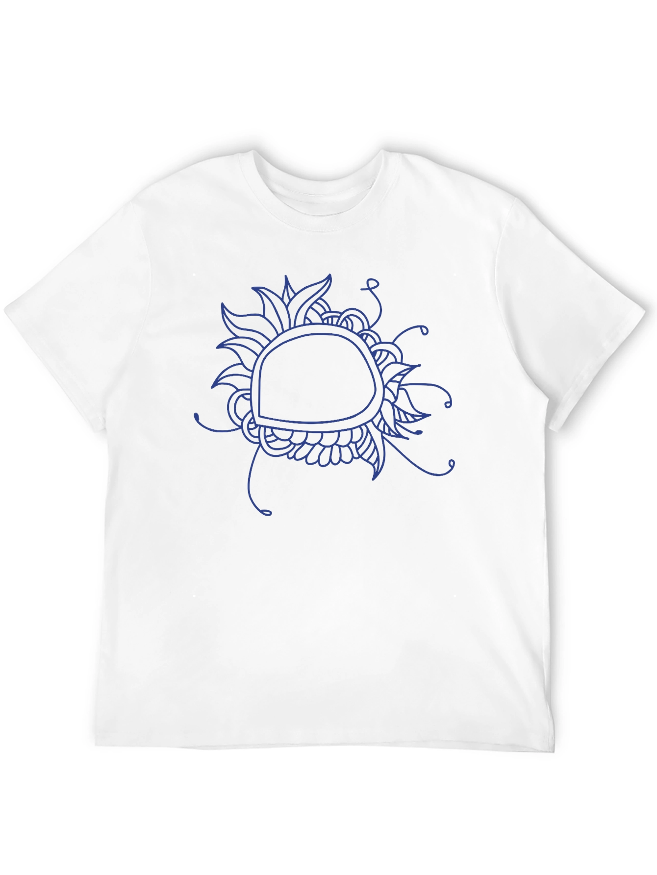 Abstract Floral Graphic Tee - Black Cotton Blend