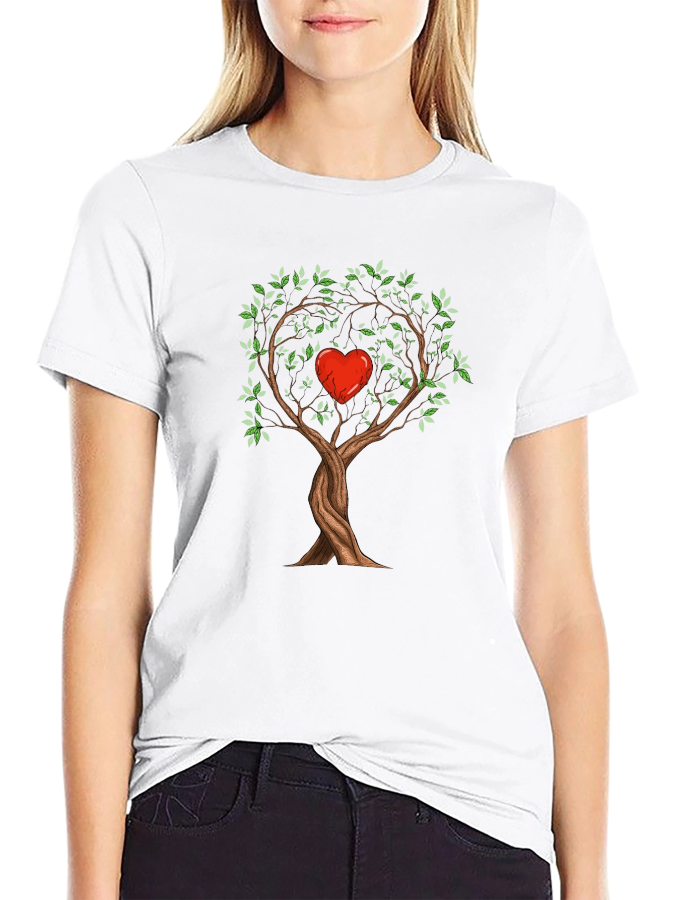 Tree of Love Graphic T-Shirt - Heart Tree Design