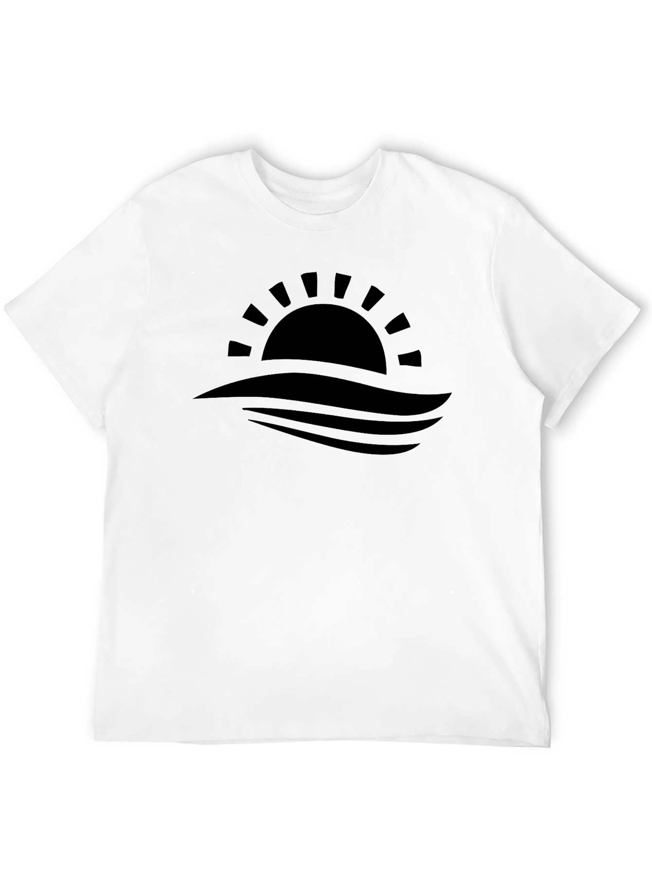Sunset Waves Graphic Tee - Black Casual Shirt