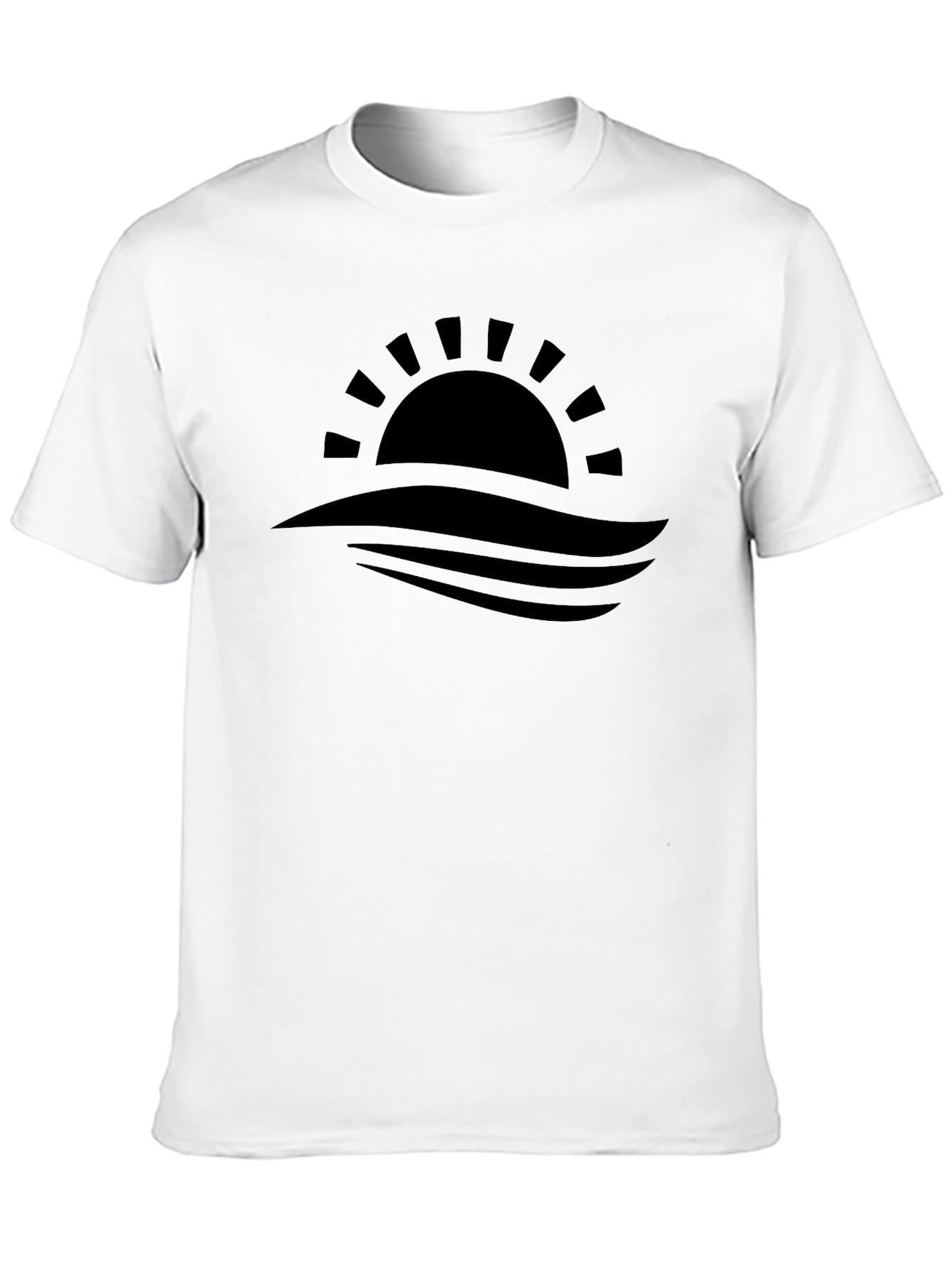 Sunset Waves Graphic Tee - Black Casual Shirt