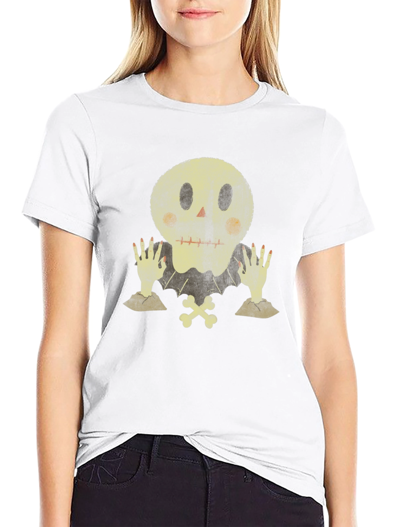 Spooky Skull Graphic Tee - Halloween Ready