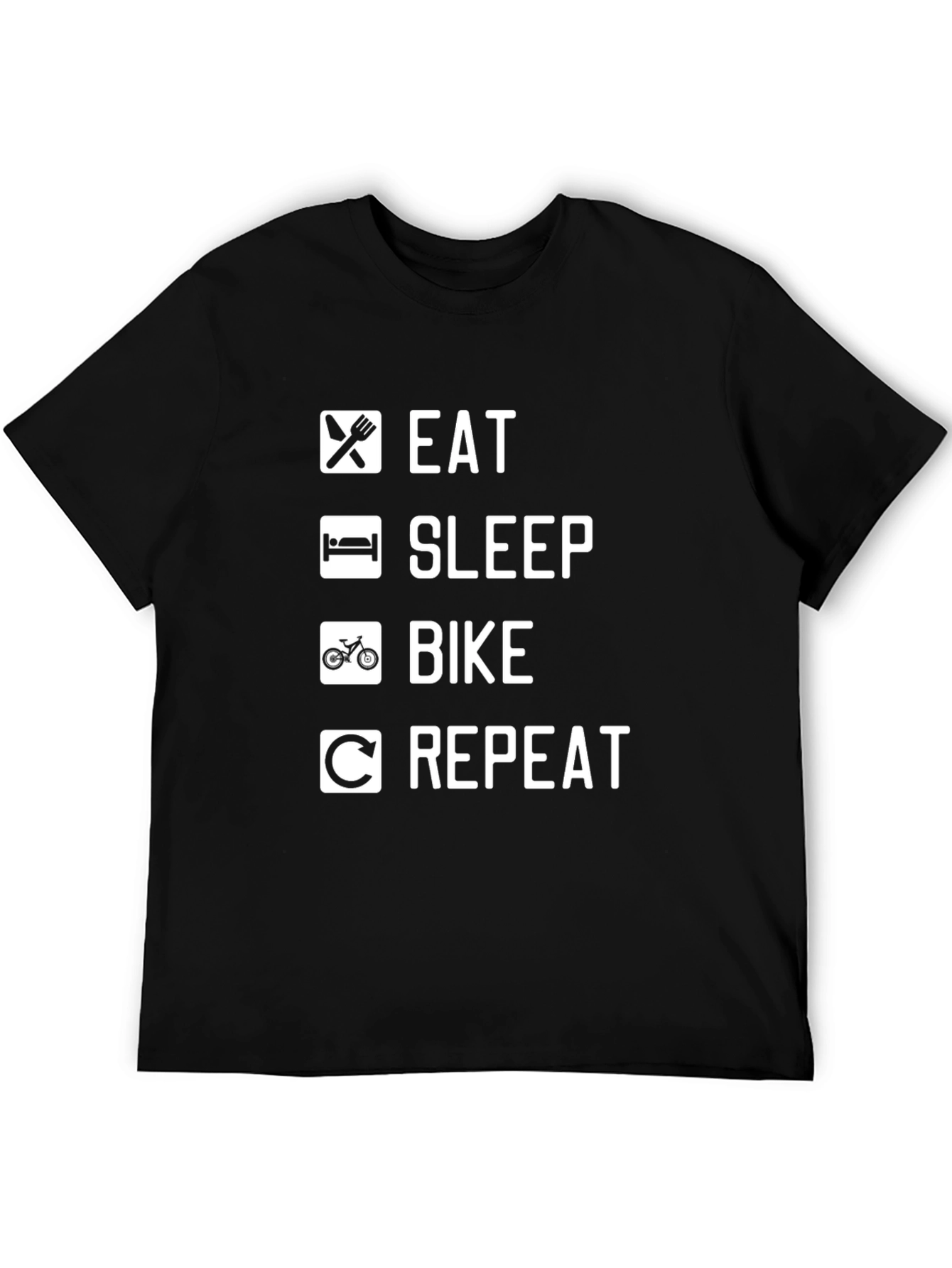 Eat Sleep Bike Repeat Graphic Tee - Cycling T-Shirt