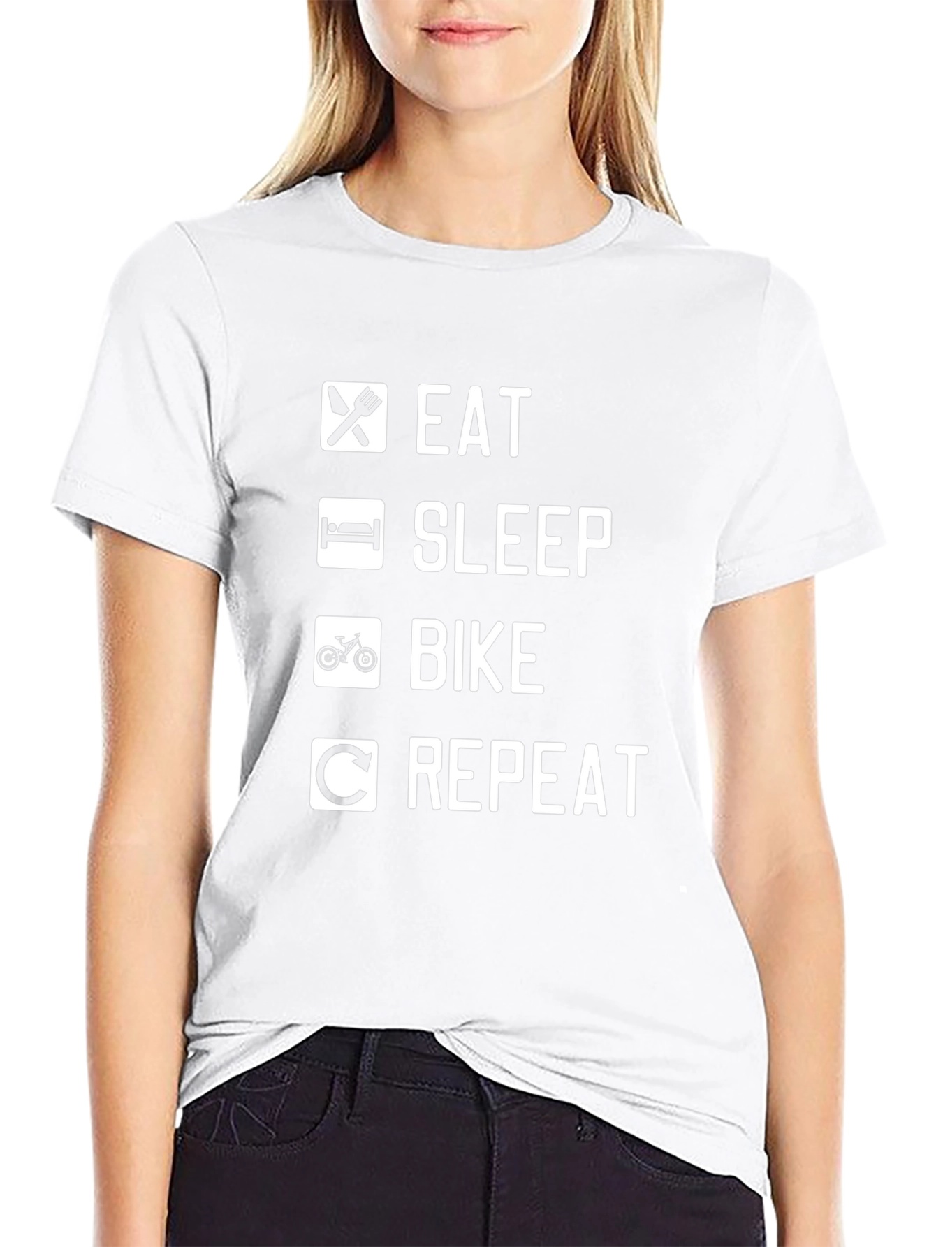 Eat Sleep Bike Repeat Graphic Tee - Cycling T-Shirt