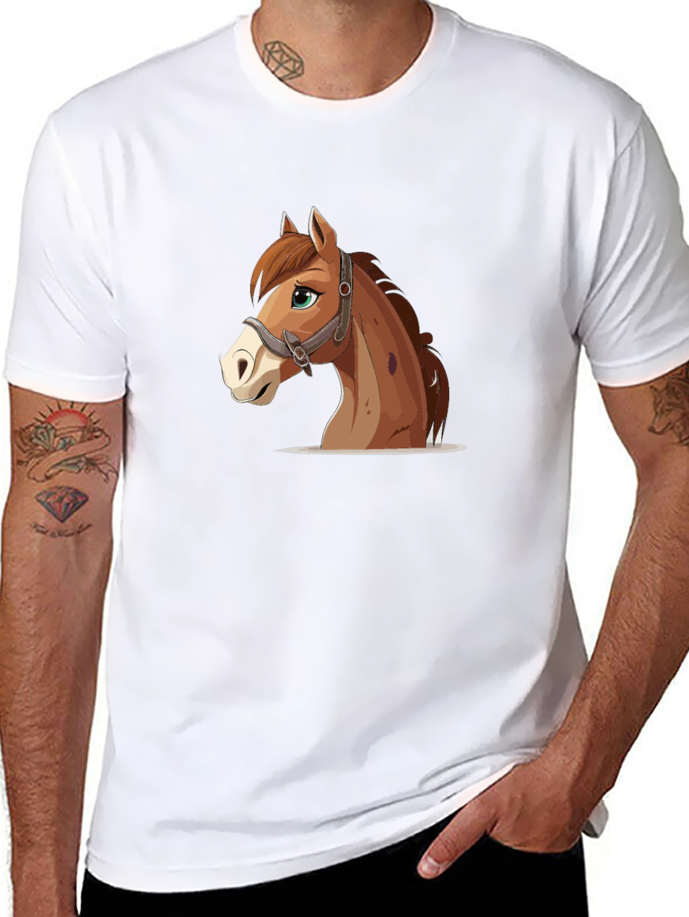 Horse Graphic Tee - Black Unisex T-Shirt