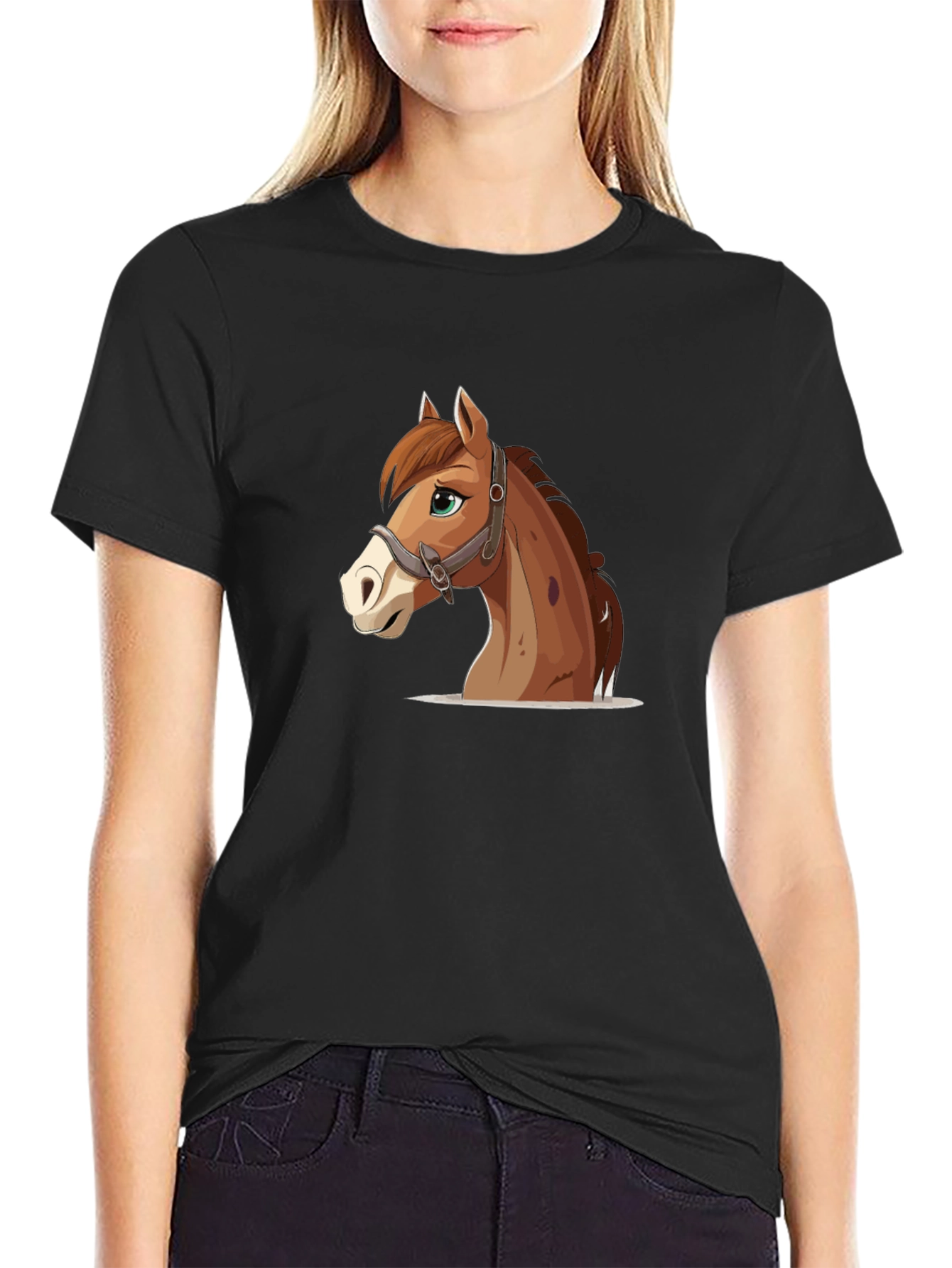 Horse Graphic Tee - Black Unisex T-Shirt