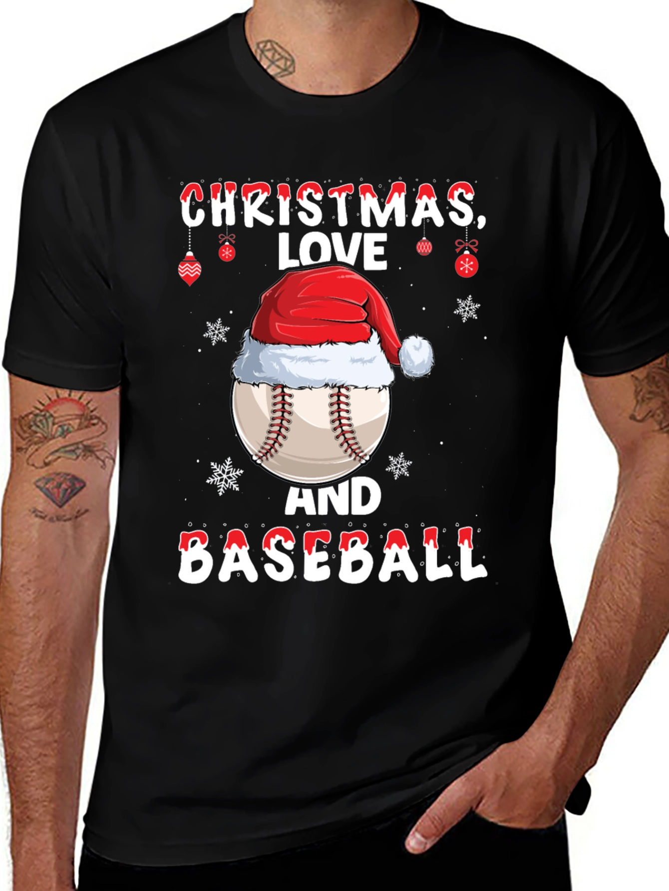 Christmas Baseball T-Shirt - Holiday Sports Tee