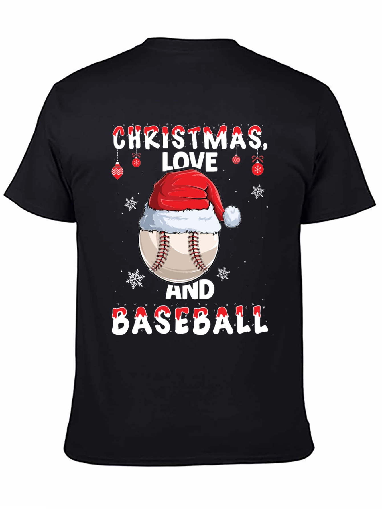 Christmas Baseball T-Shirt - Holiday Sports Tee