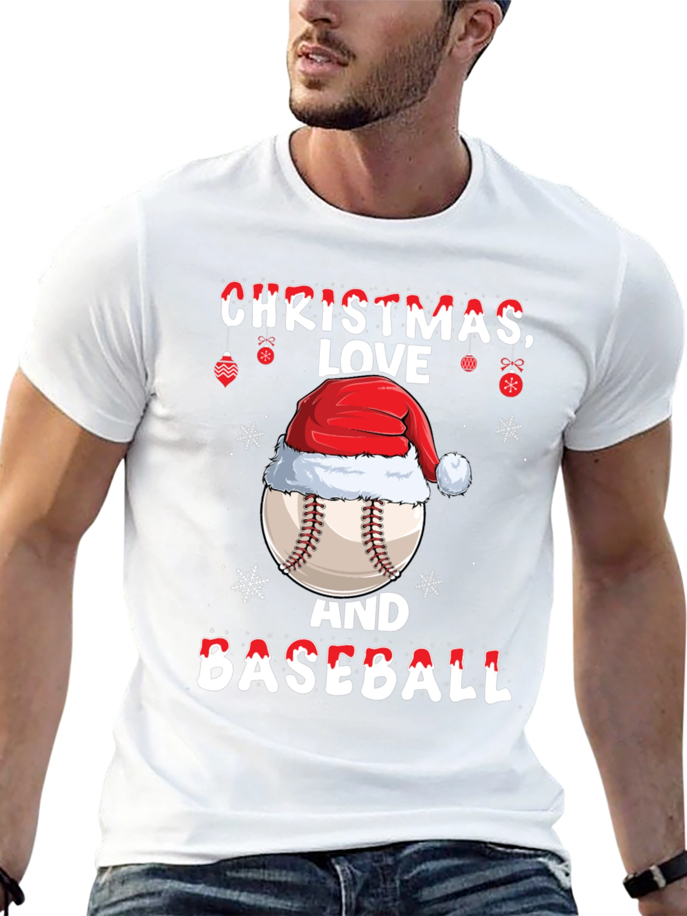 Christmas Baseball T-Shirt - Holiday Sports Tee