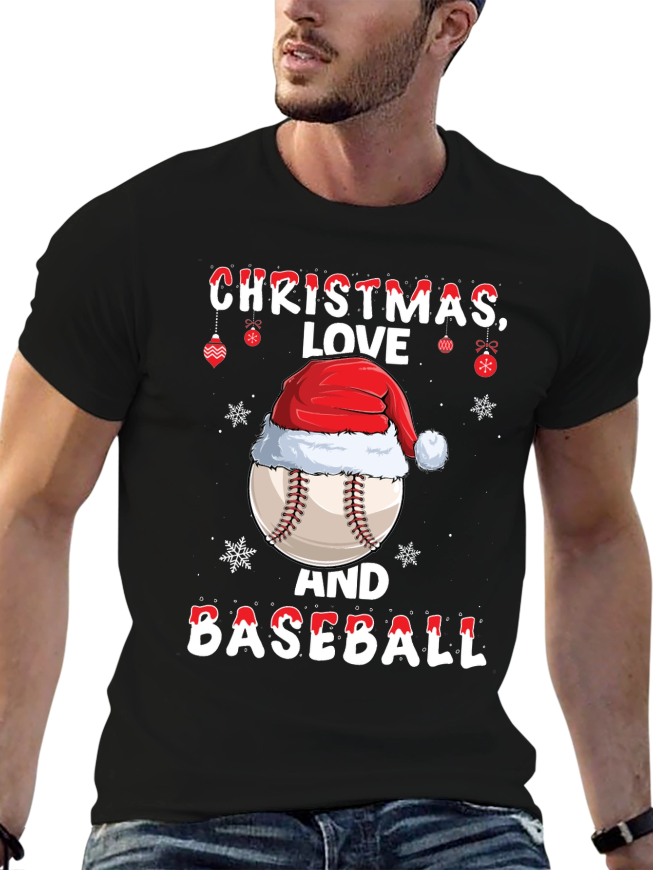 Christmas Baseball T-Shirt - Holiday Sports Tee