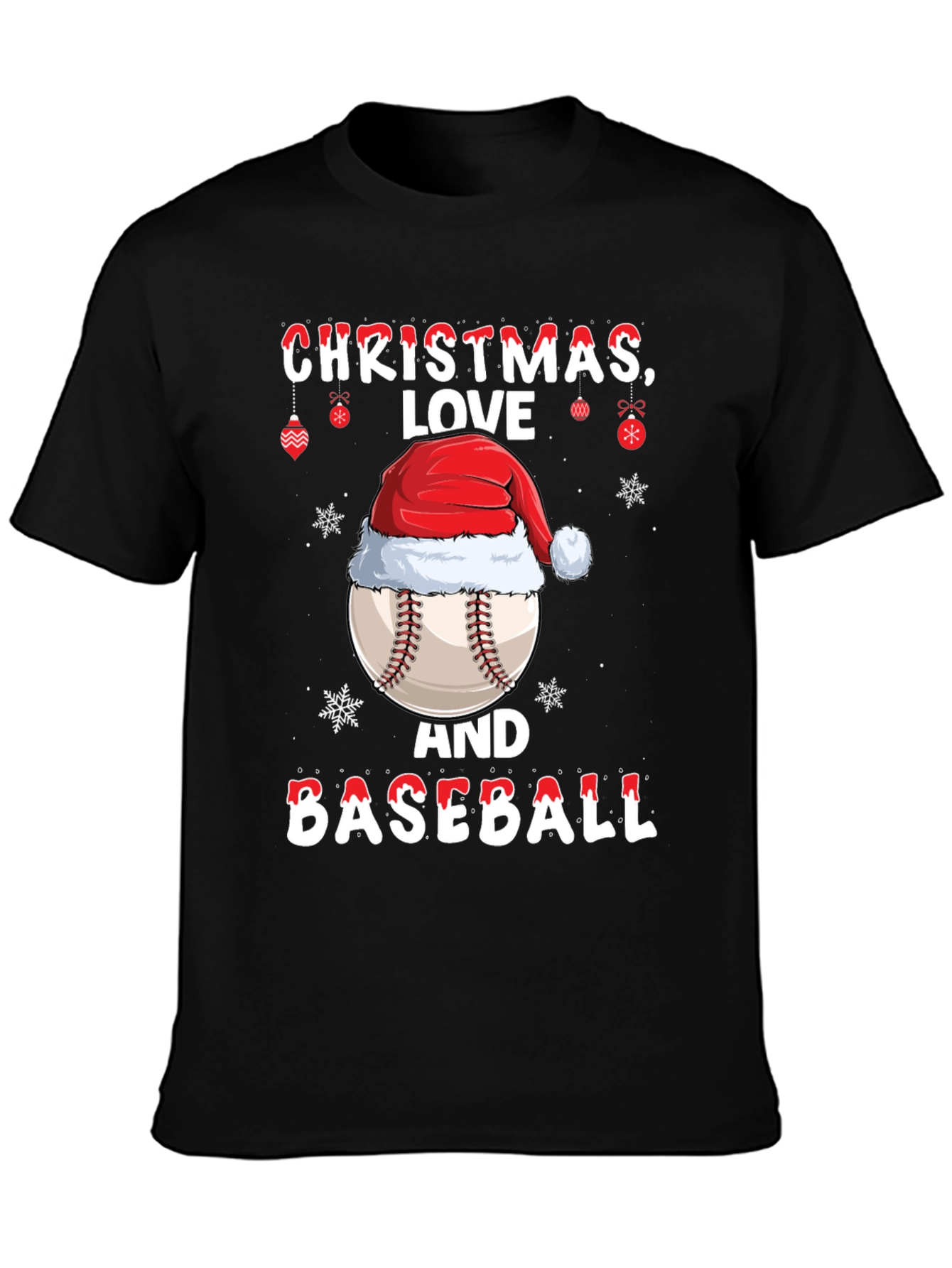 Christmas Baseball T-Shirt - Holiday Sports Tee