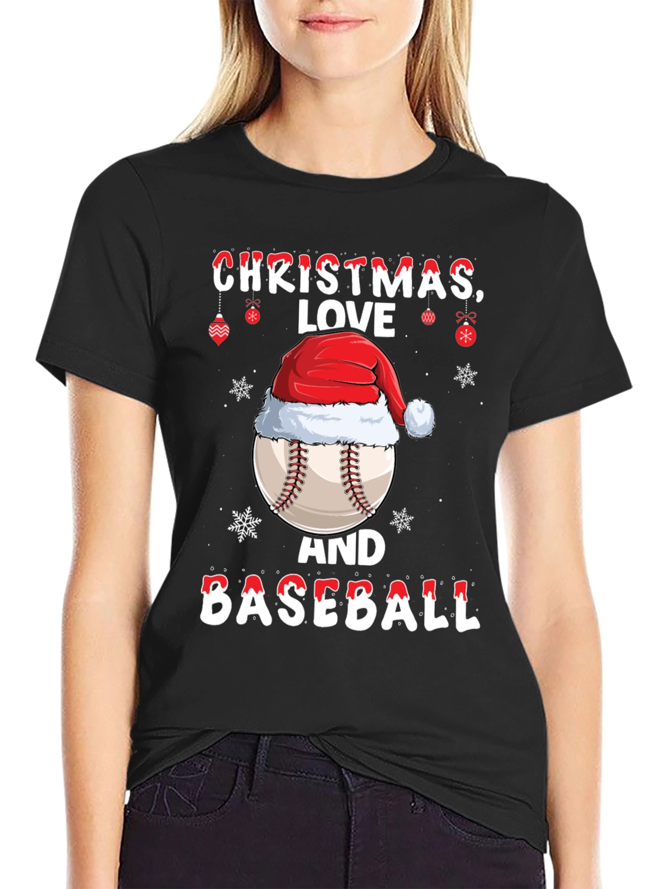 Christmas Baseball T-Shirt - Holiday Sports Tee