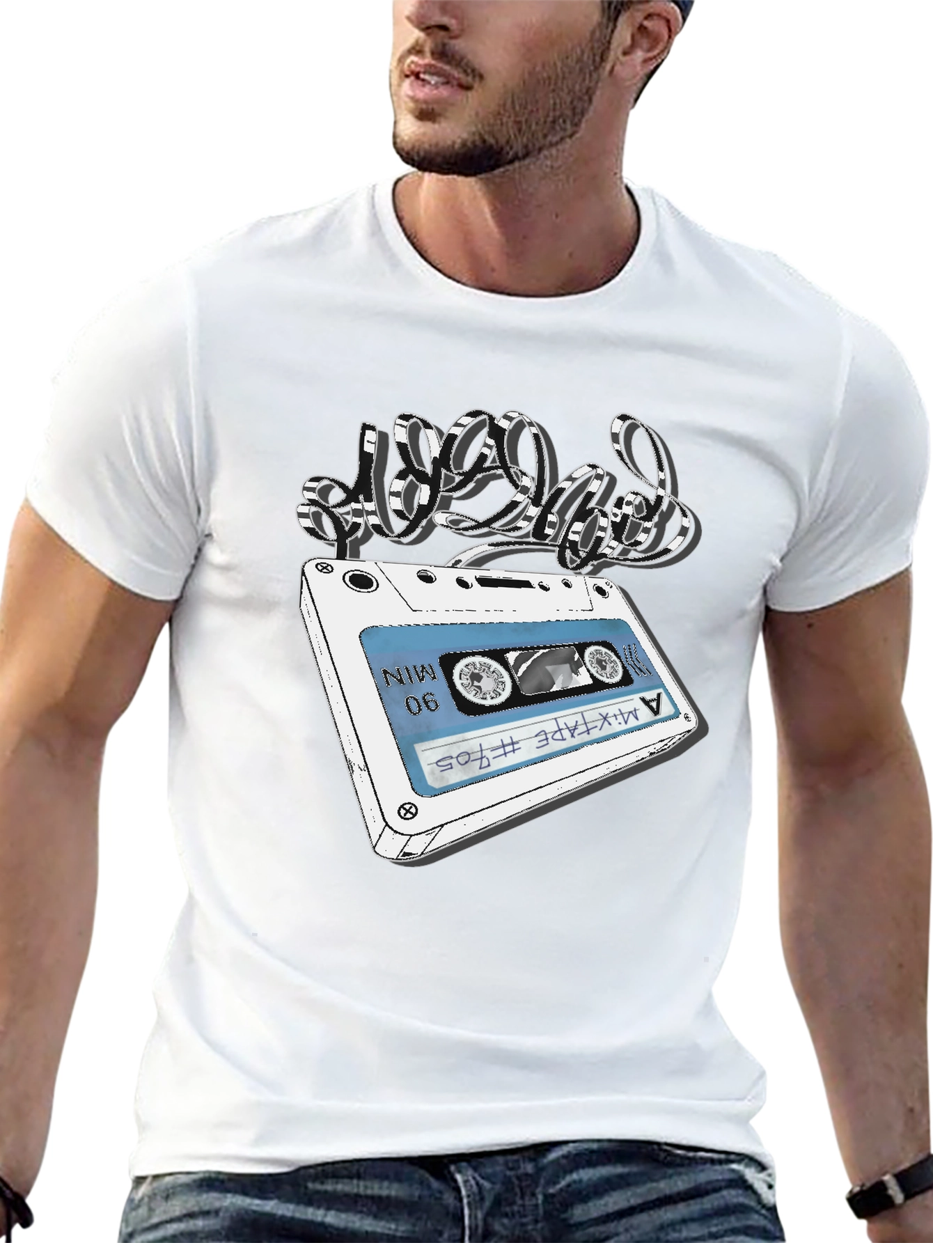 Retro Mixtape Graphic Tee - Black