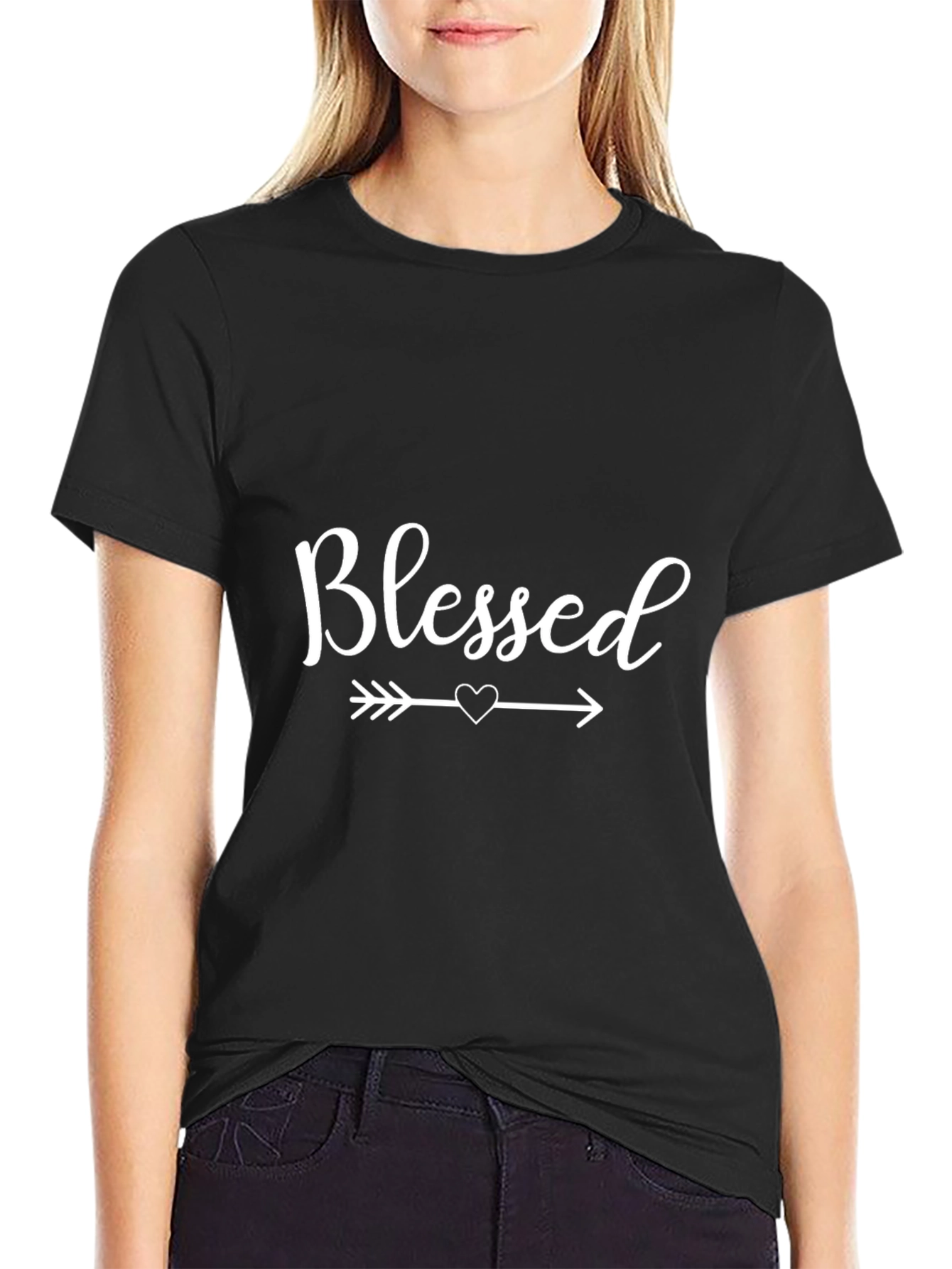 Blessed Arrow Heart Black T-Shirt