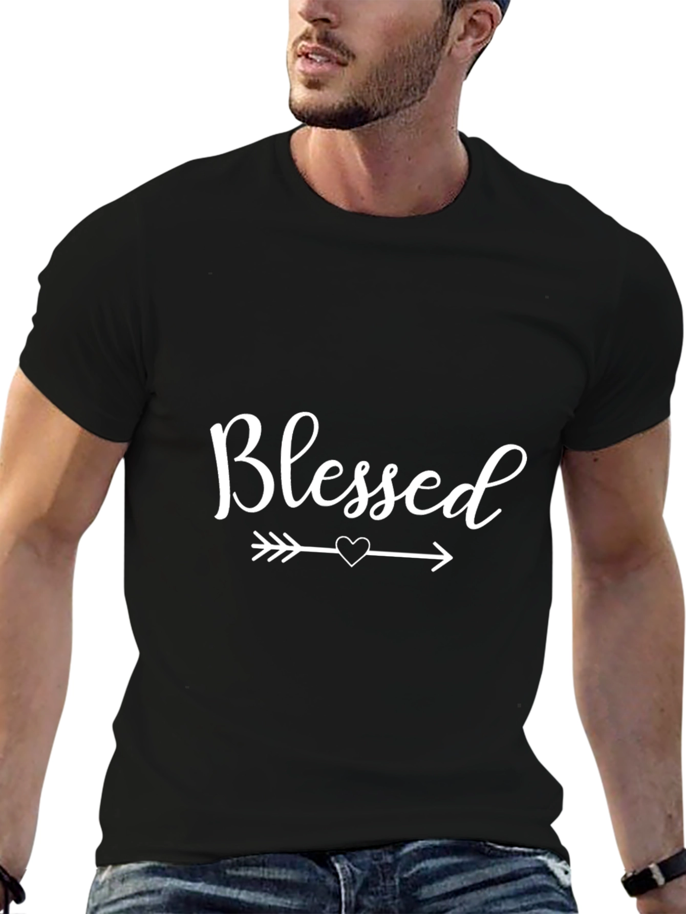 Blessed Arrow Heart Black T-Shirt