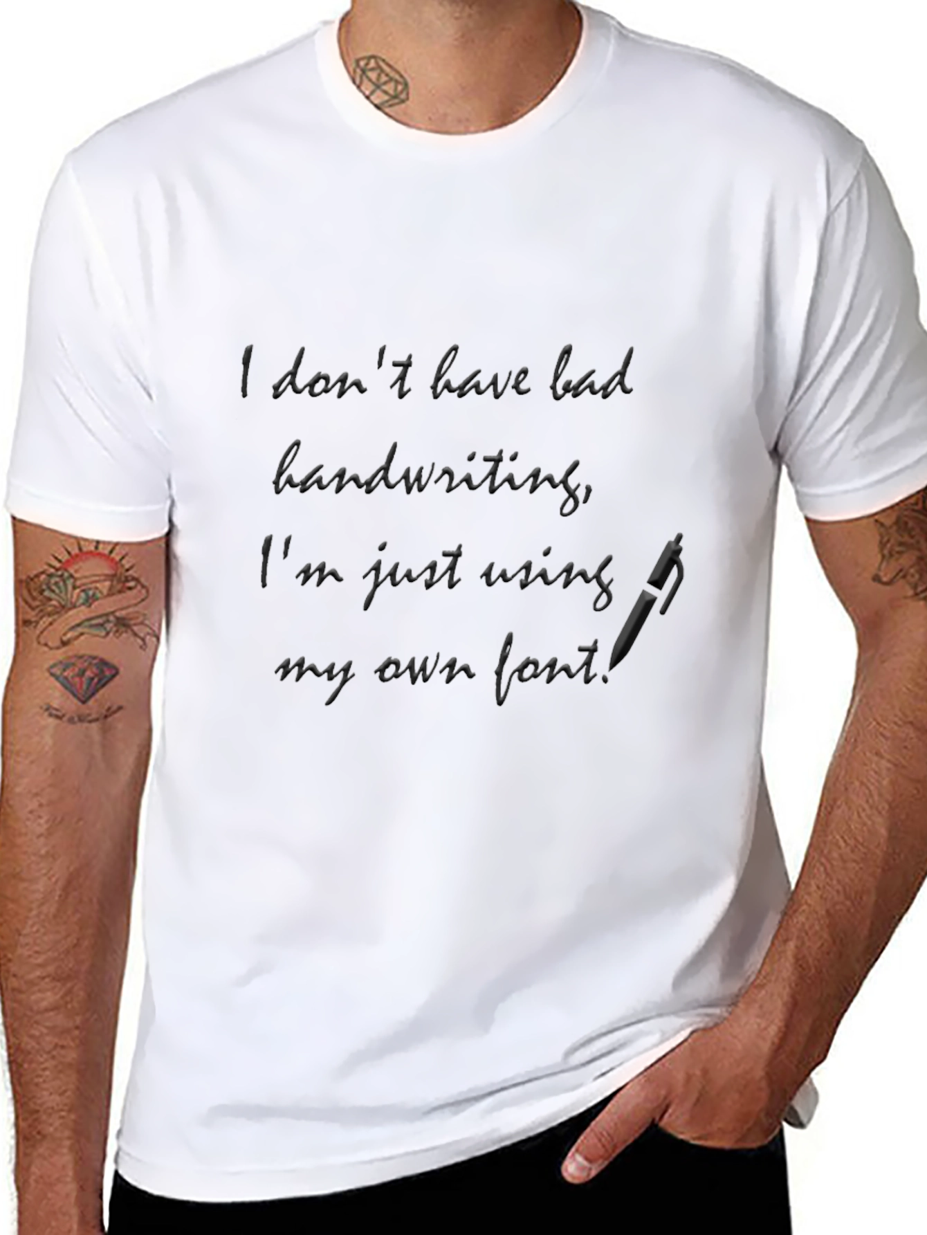 Funny Handwriting Graphic T-Shirt