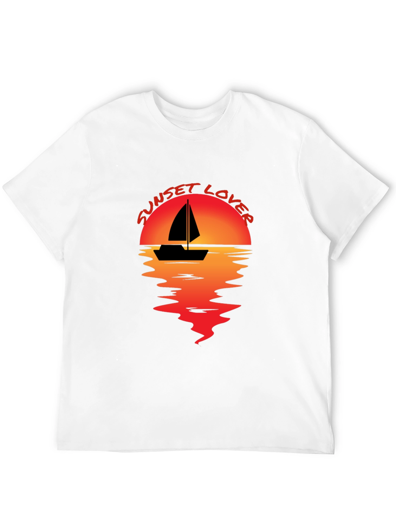 Sunset Lover Graphic Tee - Sailboat Design