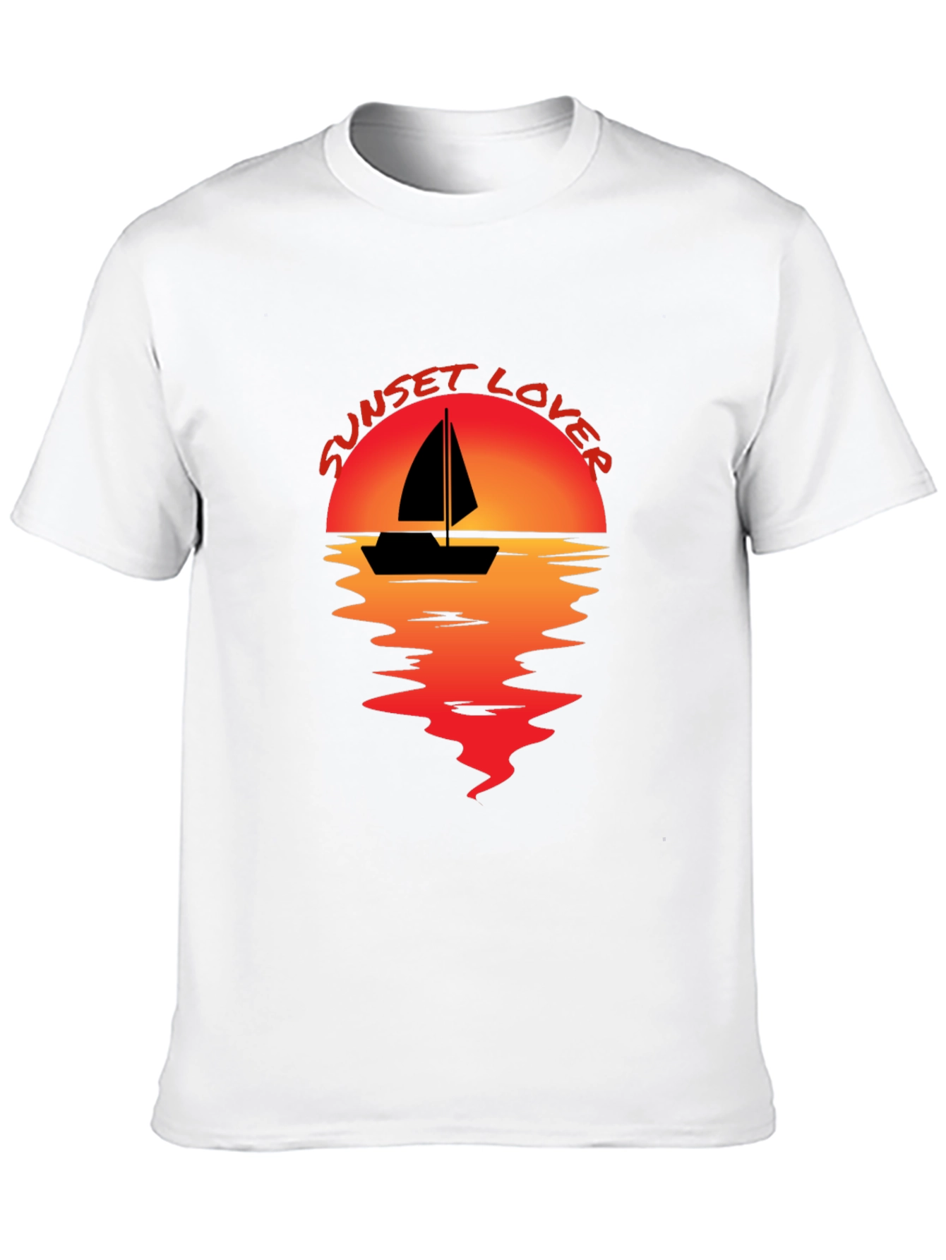Sunset Lover Graphic Tee - Sailboat Design