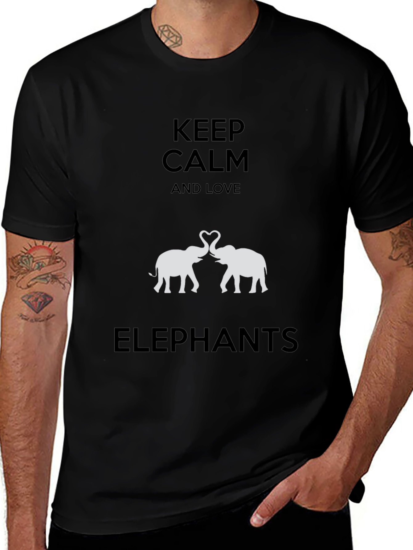 Keep Calm & Love Elephants Graphic T-Shirt
