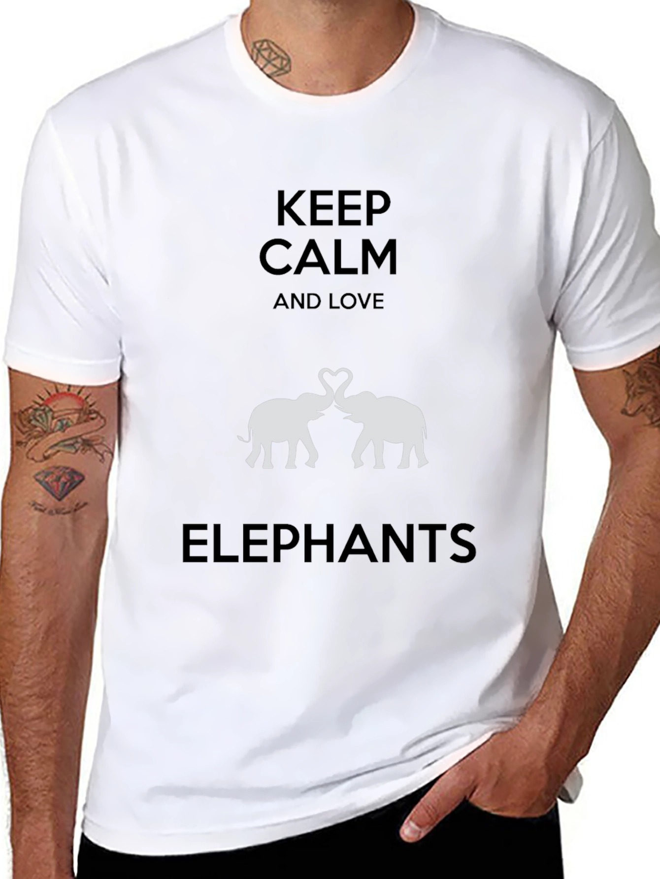 Keep Calm & Love Elephants Graphic T-Shirt