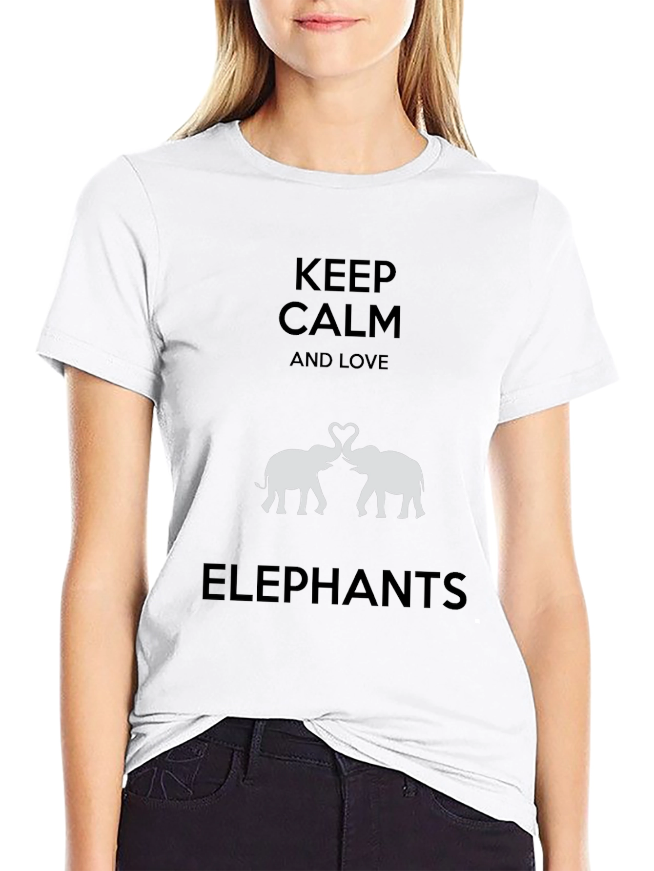 Keep Calm & Love Elephants Graphic T-Shirt