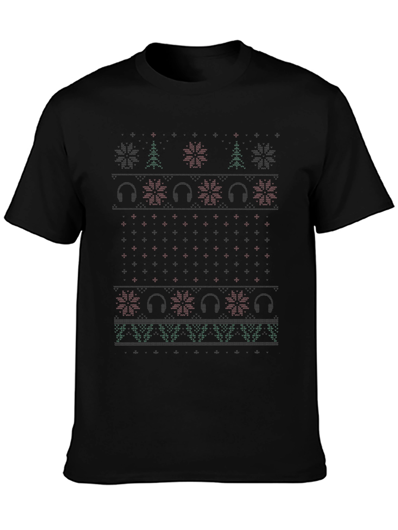 Ugly Christmas Sweater DJ Headphones T-Shirt