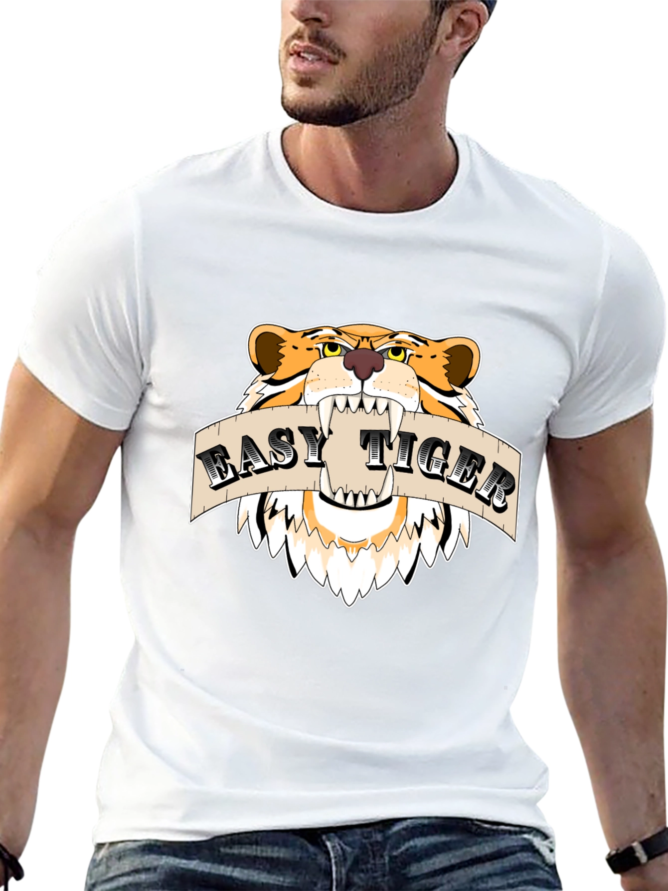 Easy Tiger Graphic Tee - Bold Tiger Design