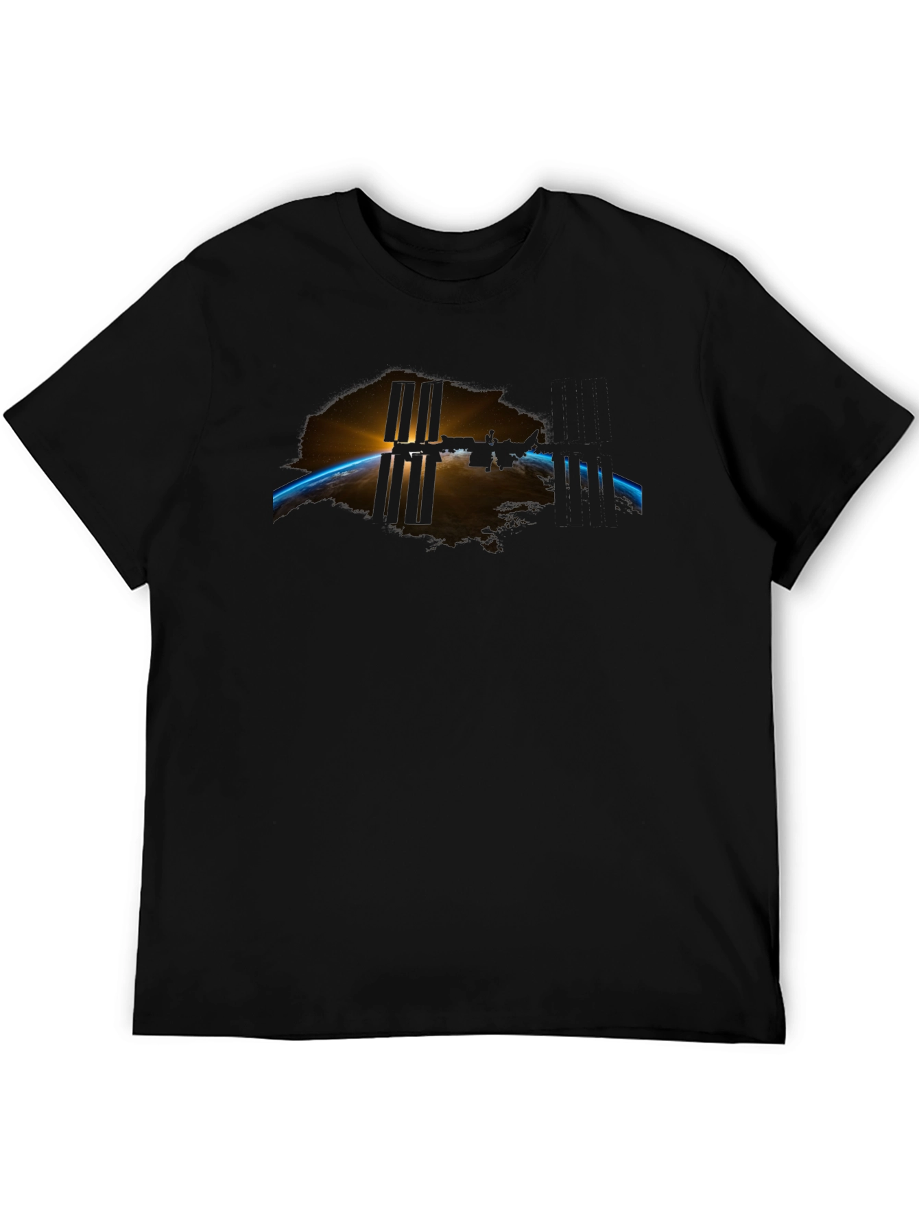 Space Station Graphic Black Tee