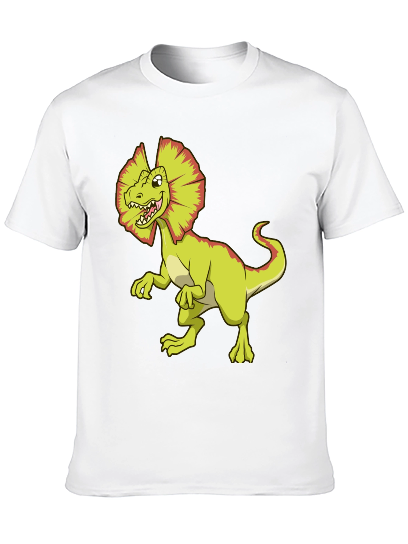 Dino Cartoon Graphic Tee - Black Cotton T-Shirt