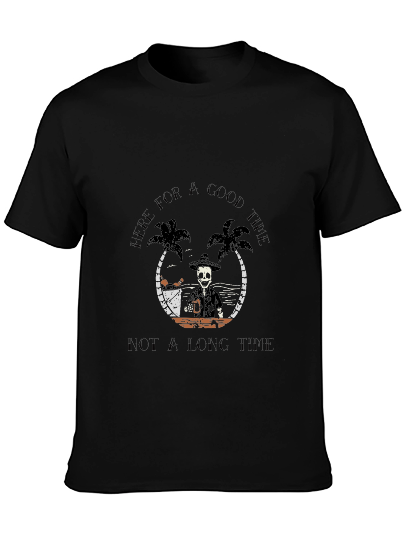 Here for a Good Time Skeleton Graphic Tee