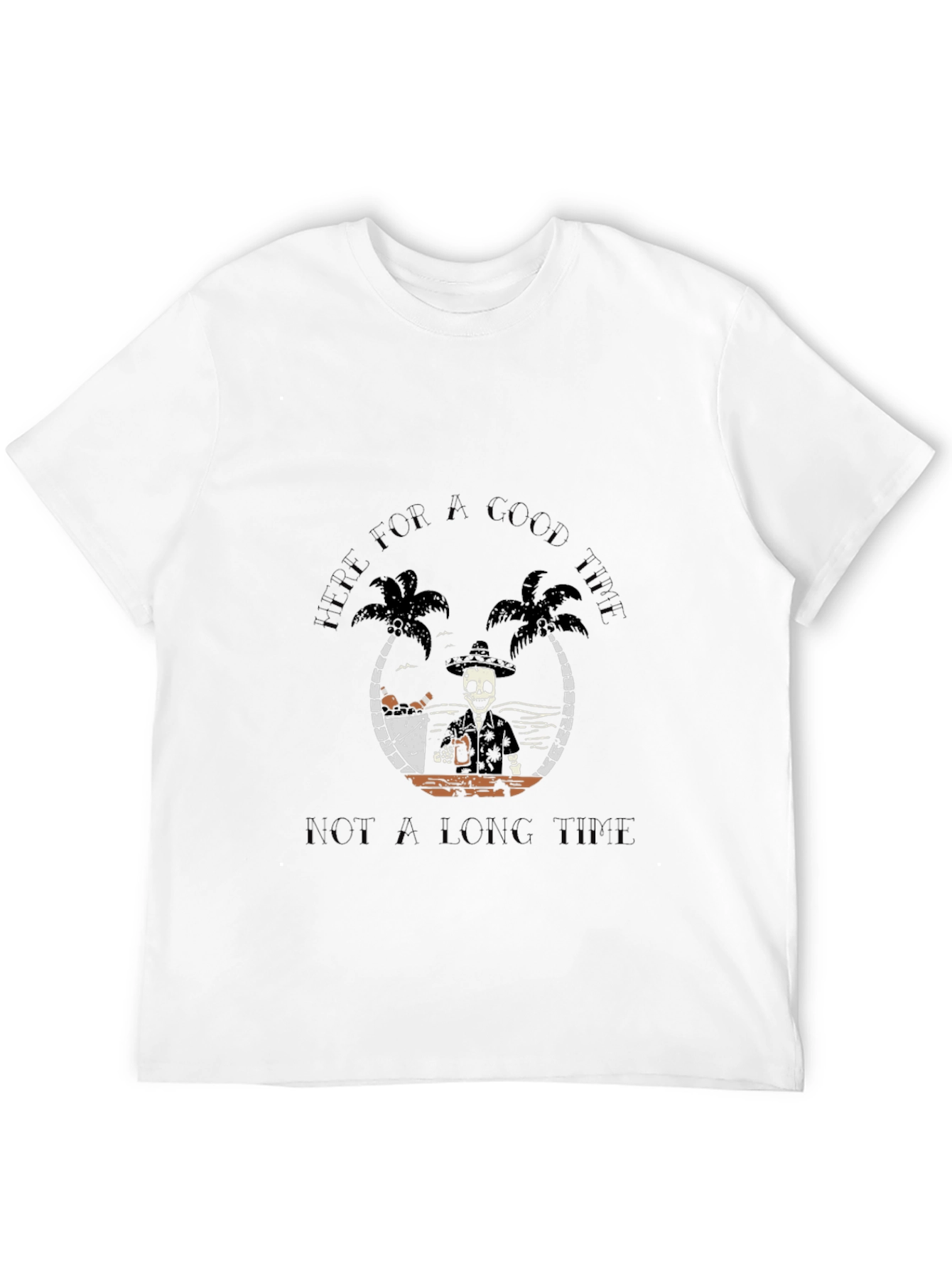 Here for a Good Time Skeleton Graphic Tee