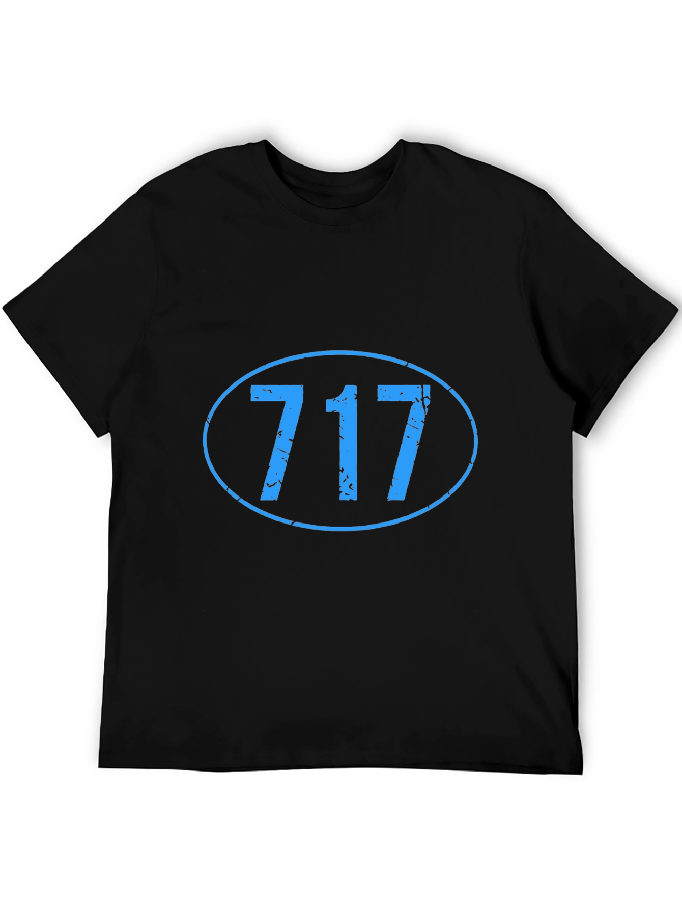 717 Area Code Graphic Tee - Black Casual T-Shirt