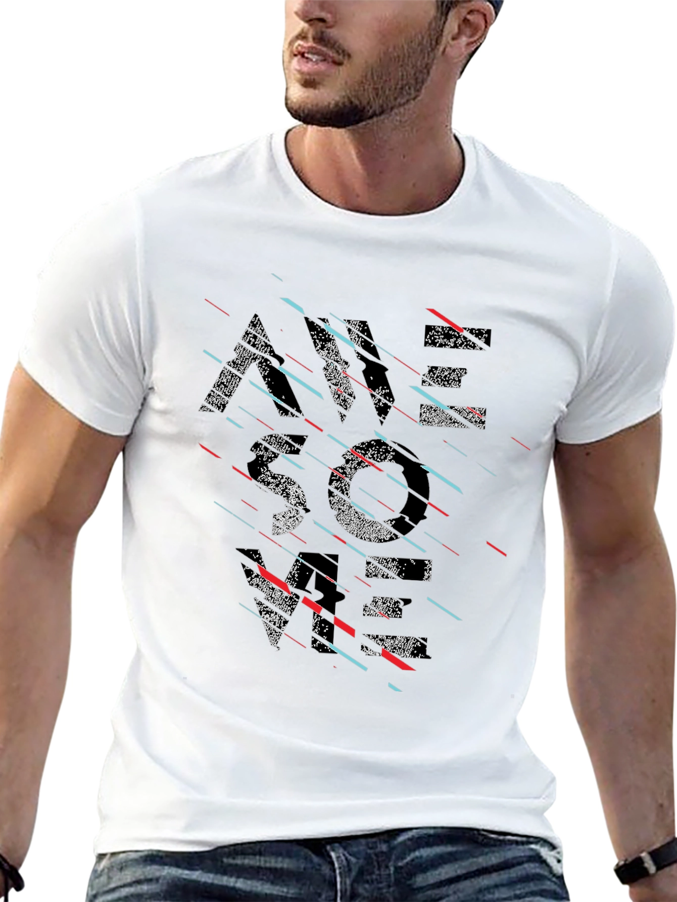 Modern Graphic Tee - Black - Abstract Design