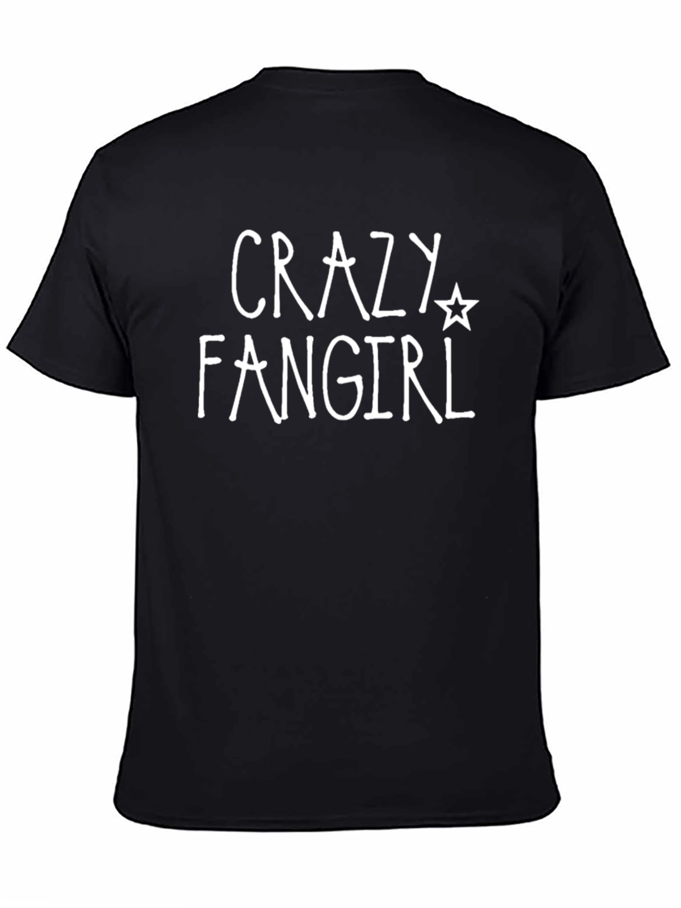 Crazy Fangirl Black Cotton T-Shirt