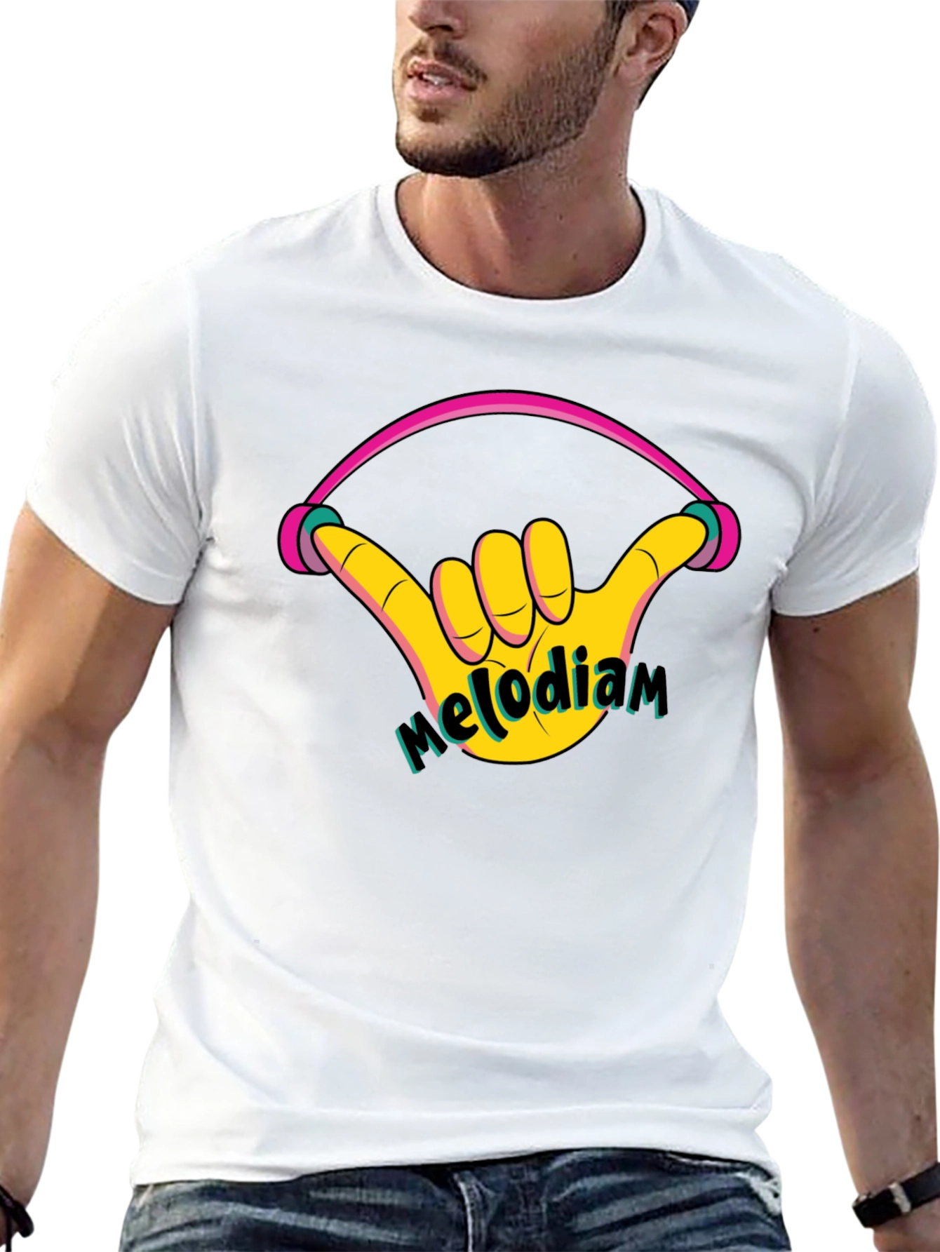 Melodiam Shaka Hand Black Graphic Tee