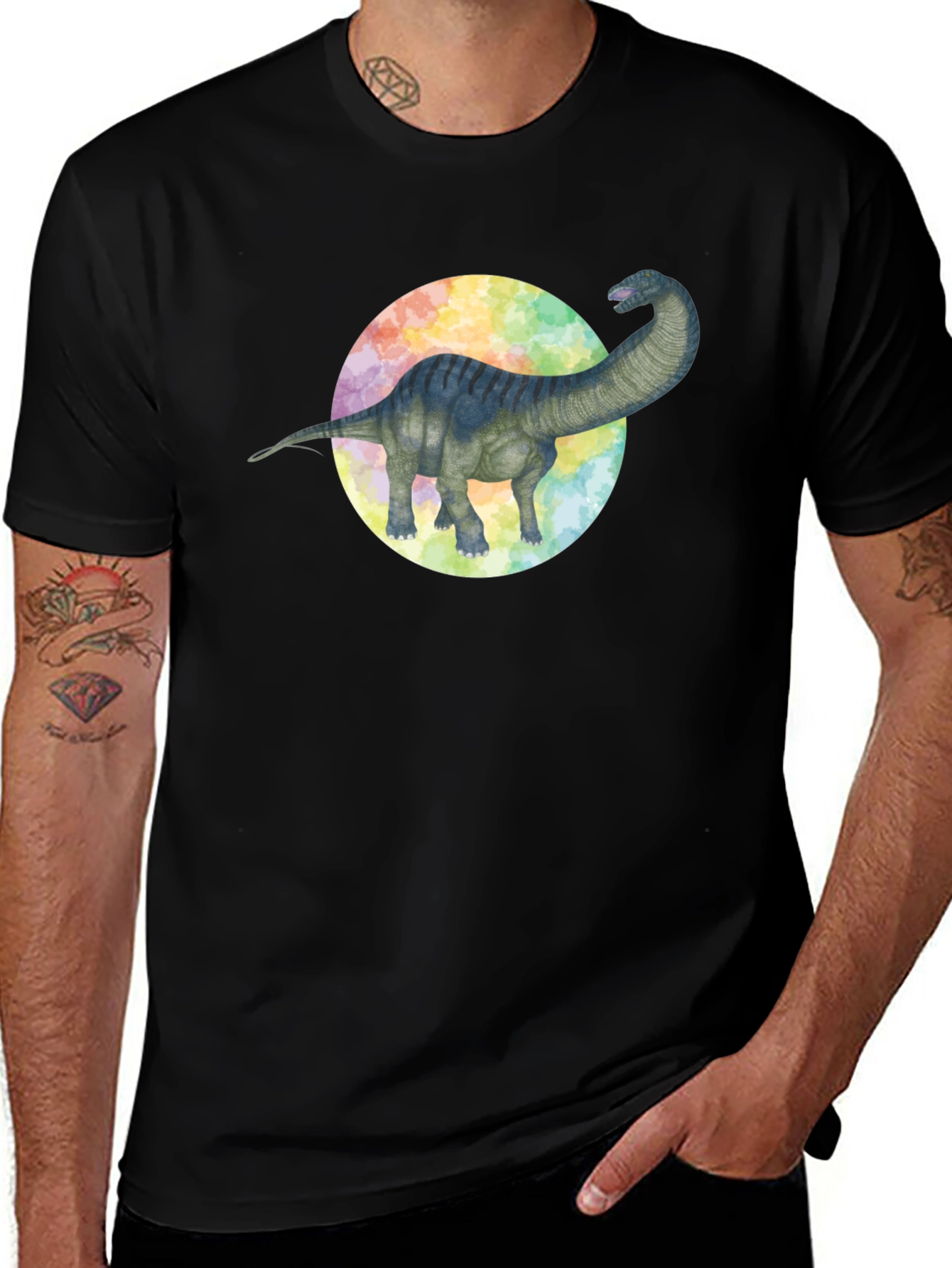 Dinosaur Graphic Tee - Brachiosaurus Black T-Shirt