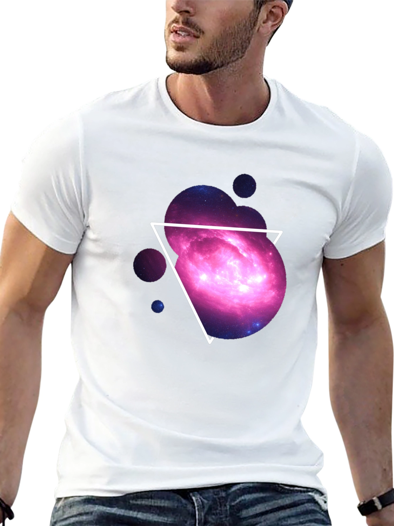 Galaxy Triangle Graphic Tee - Cosmic Style