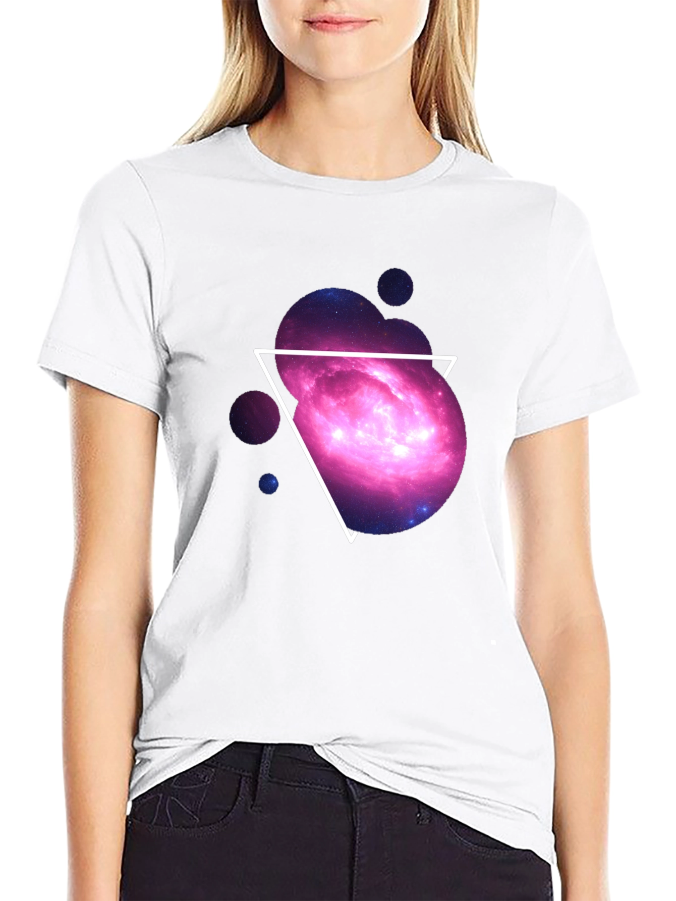 Galaxy Triangle Graphic Tee - Cosmic Style
